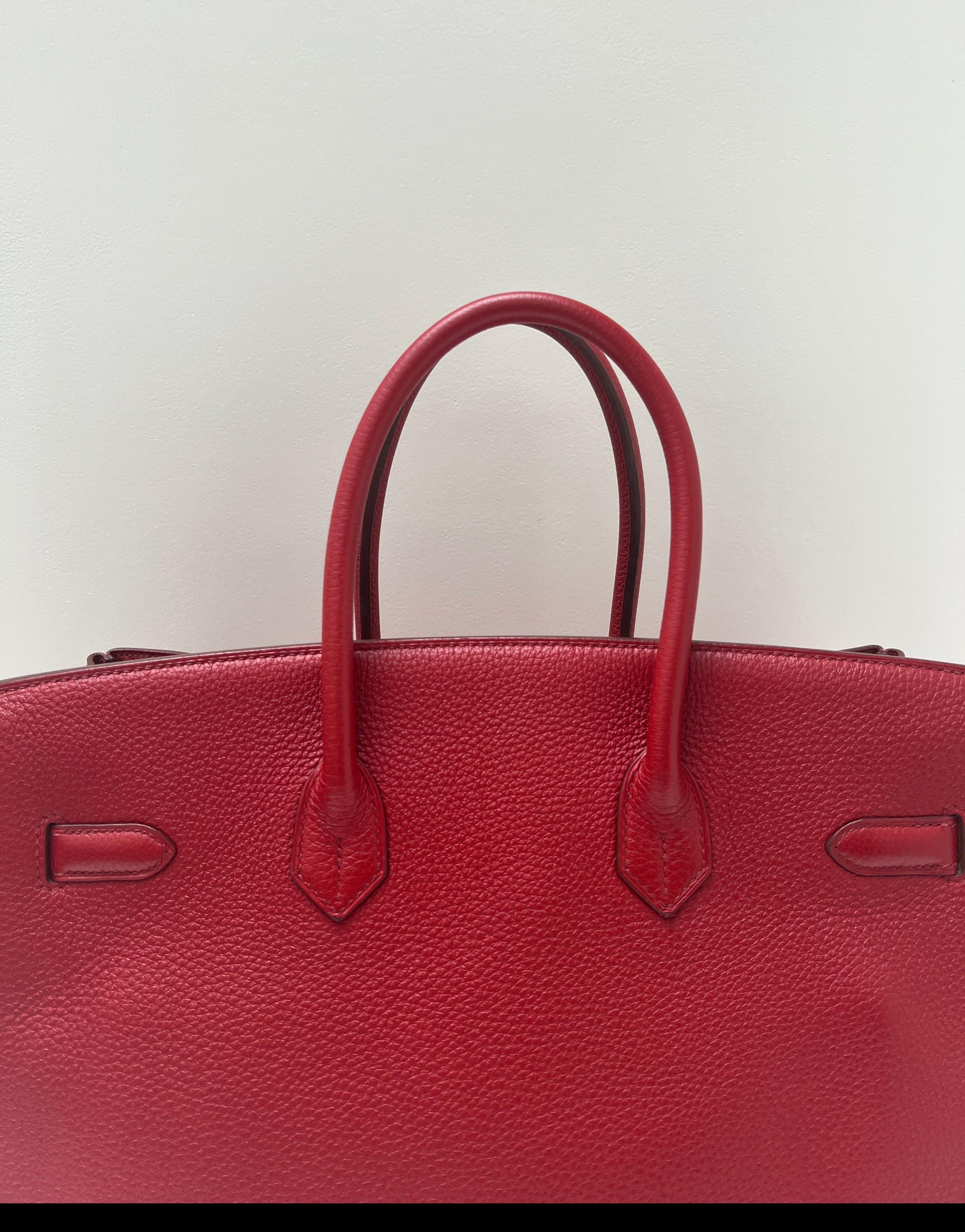 Hermes Rouge Casaque Birkin 35 Bag For Sale 1