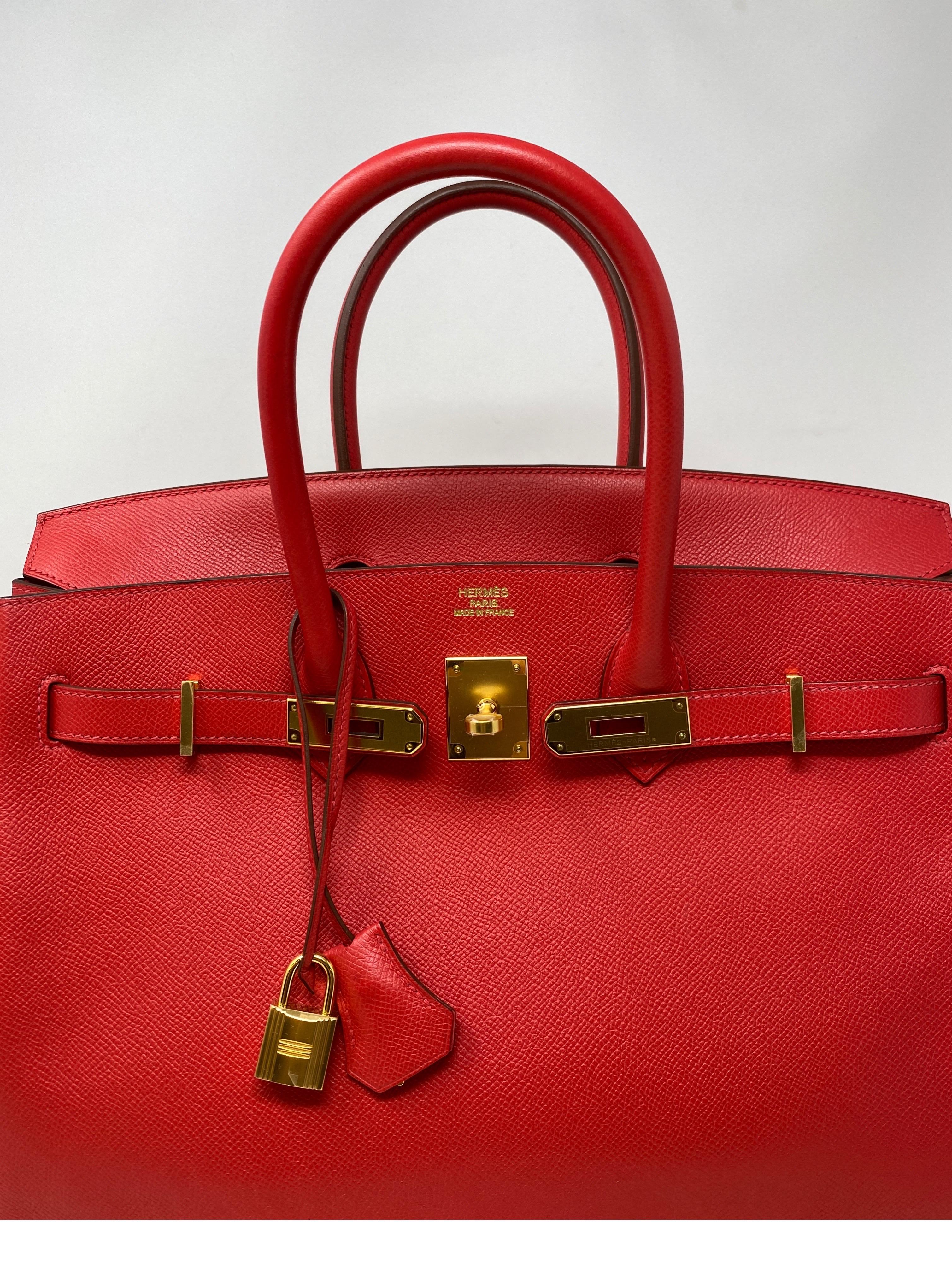 Hermes Rouge Casaque Birkin 35 Bag In Excellent Condition In Athens, GA