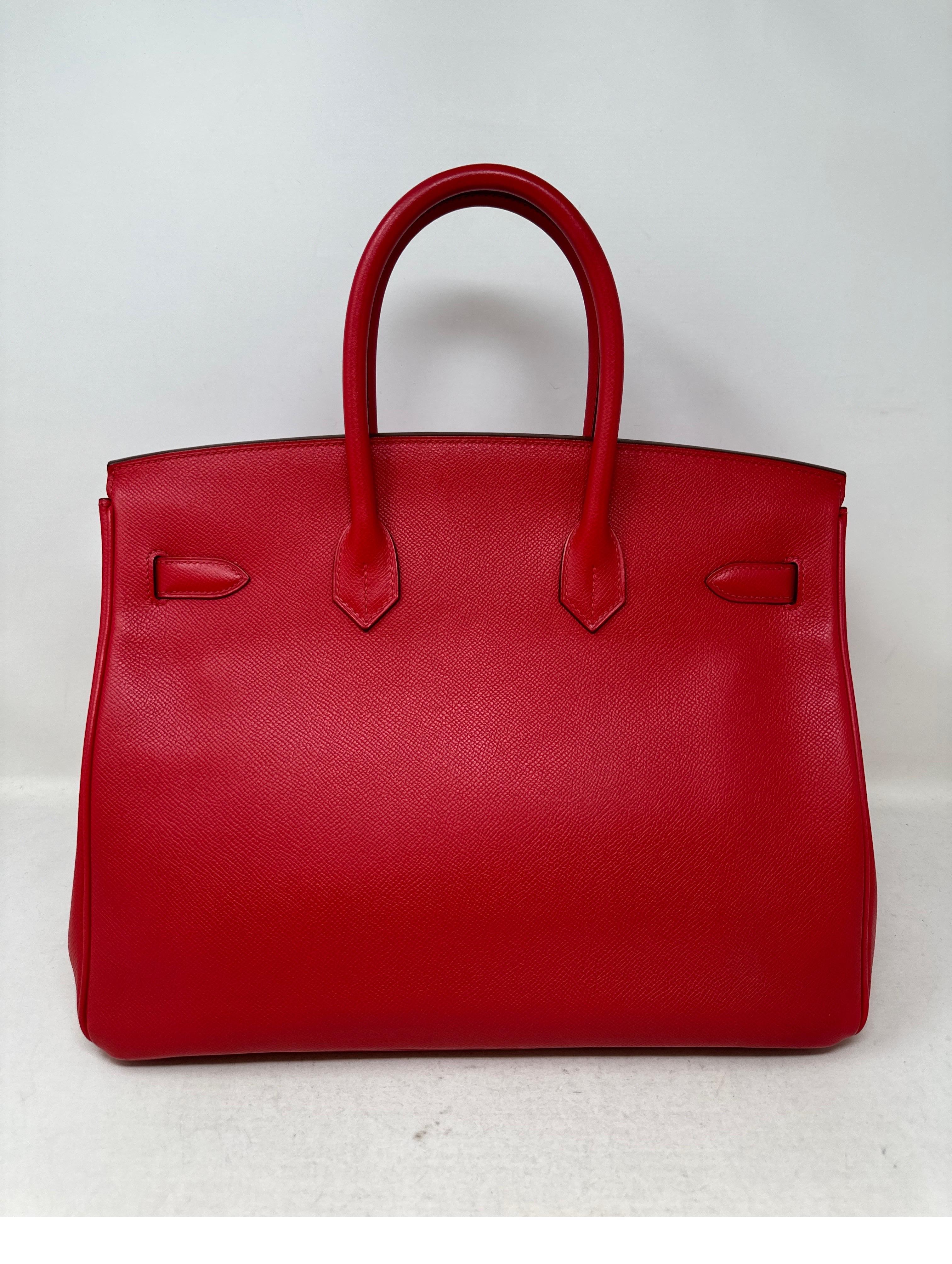 Hermes Rouge Casaque Birkin 35 Bag 3