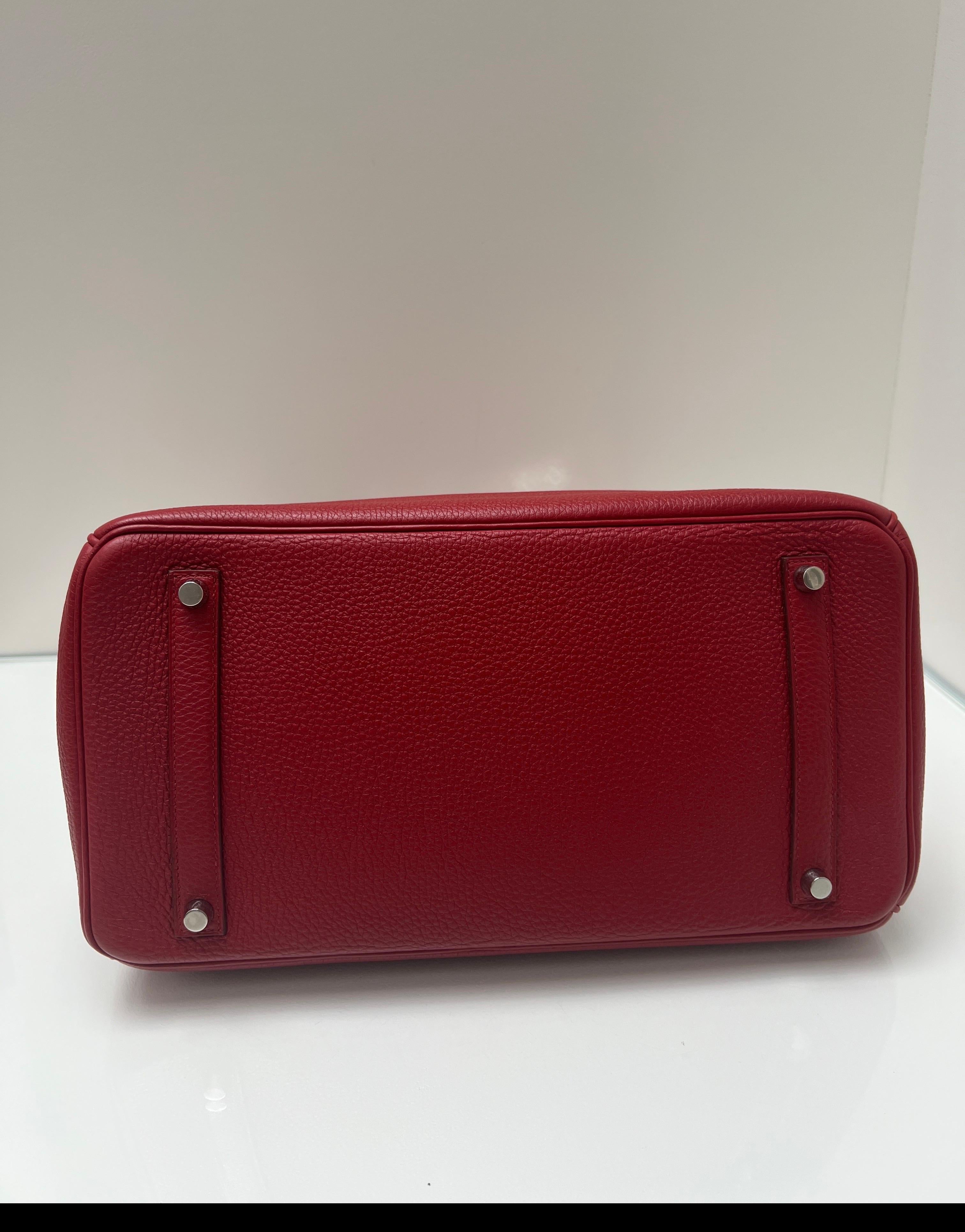 Hermes Rouge Casaque Birkin 35 Bag For Sale 3