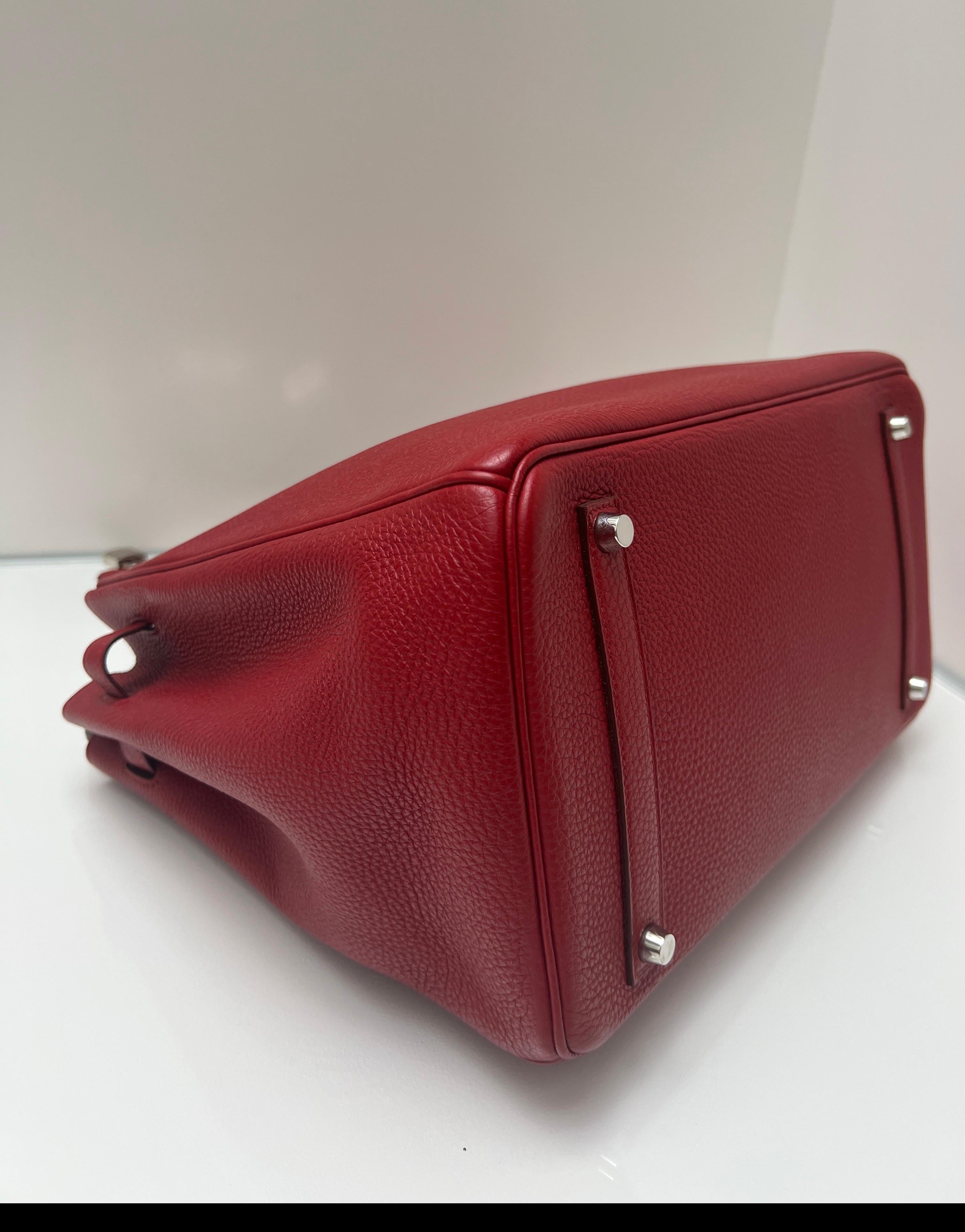 Hermes Rouge Casaque Birkin 35 Bag For Sale 4
