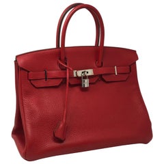 Hermes Rouge Casaque Birkin 35 Bag