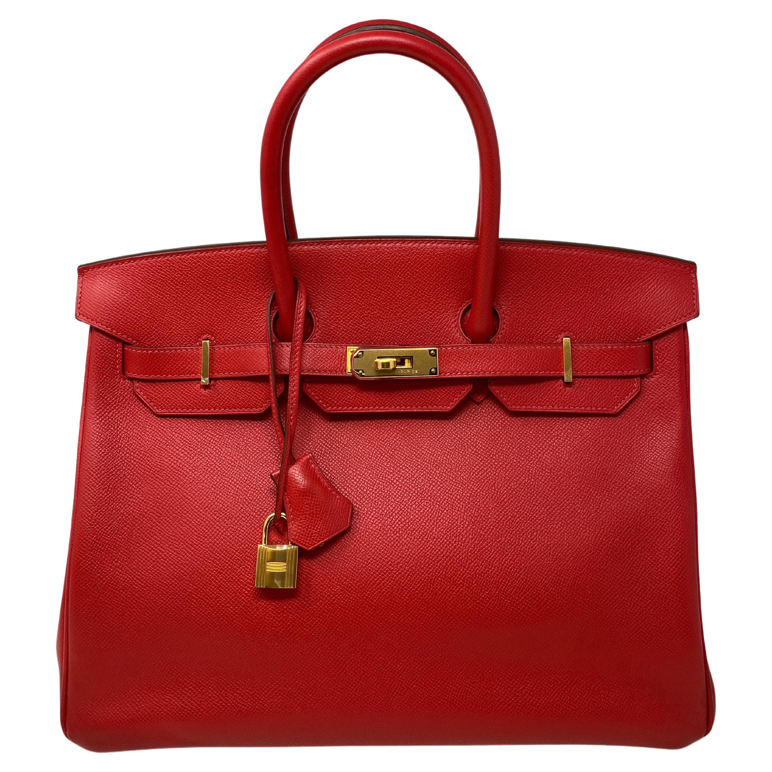 Hermes 35 CM Birkin Rouge Casaque