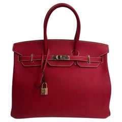 Hermes Rouge Casaque Birkin 35 Bag