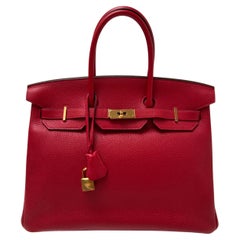 Hermes Rouge Casaque Birkin 35 Bag