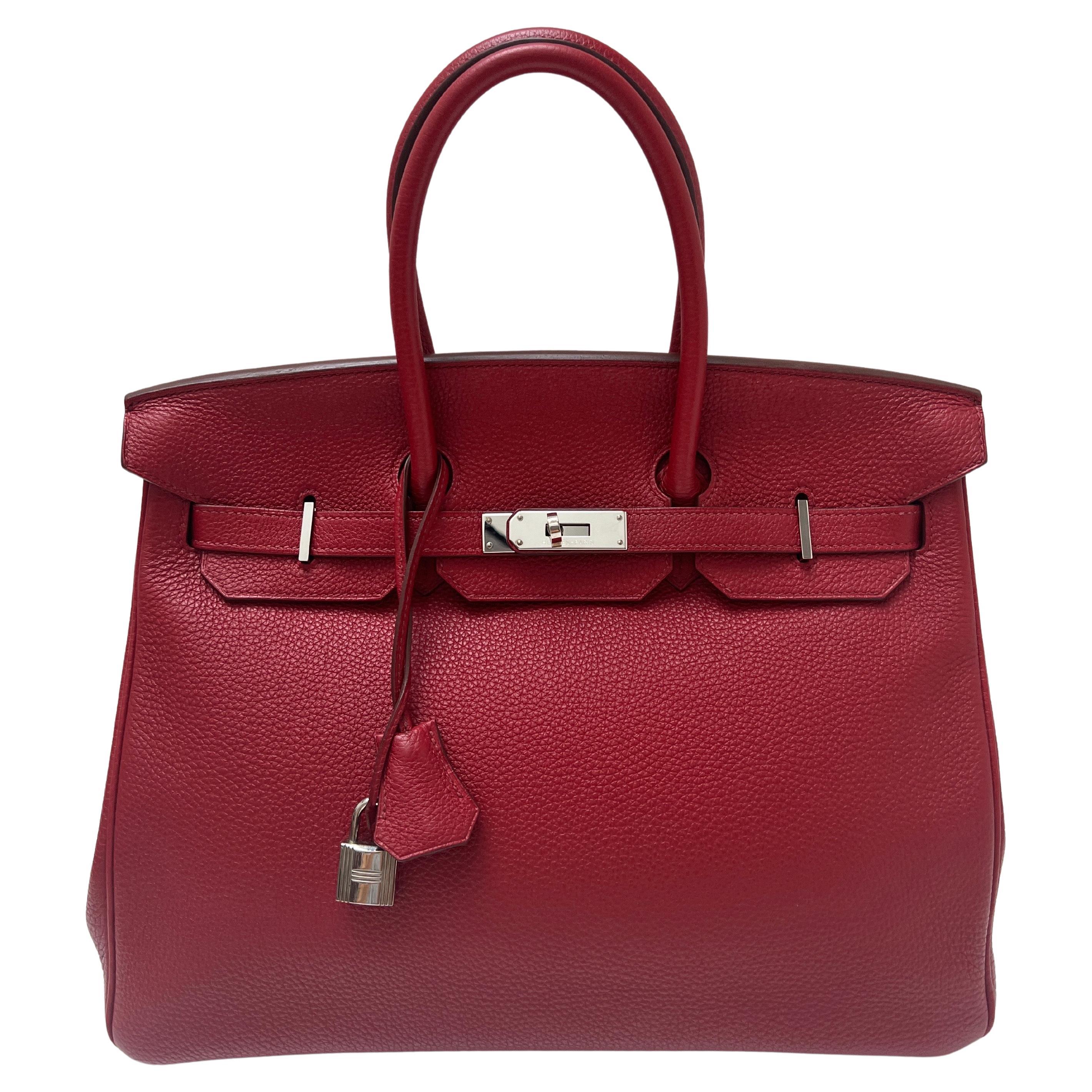 Hermes Rouge Casaque Birkin 35 Bag For Sale