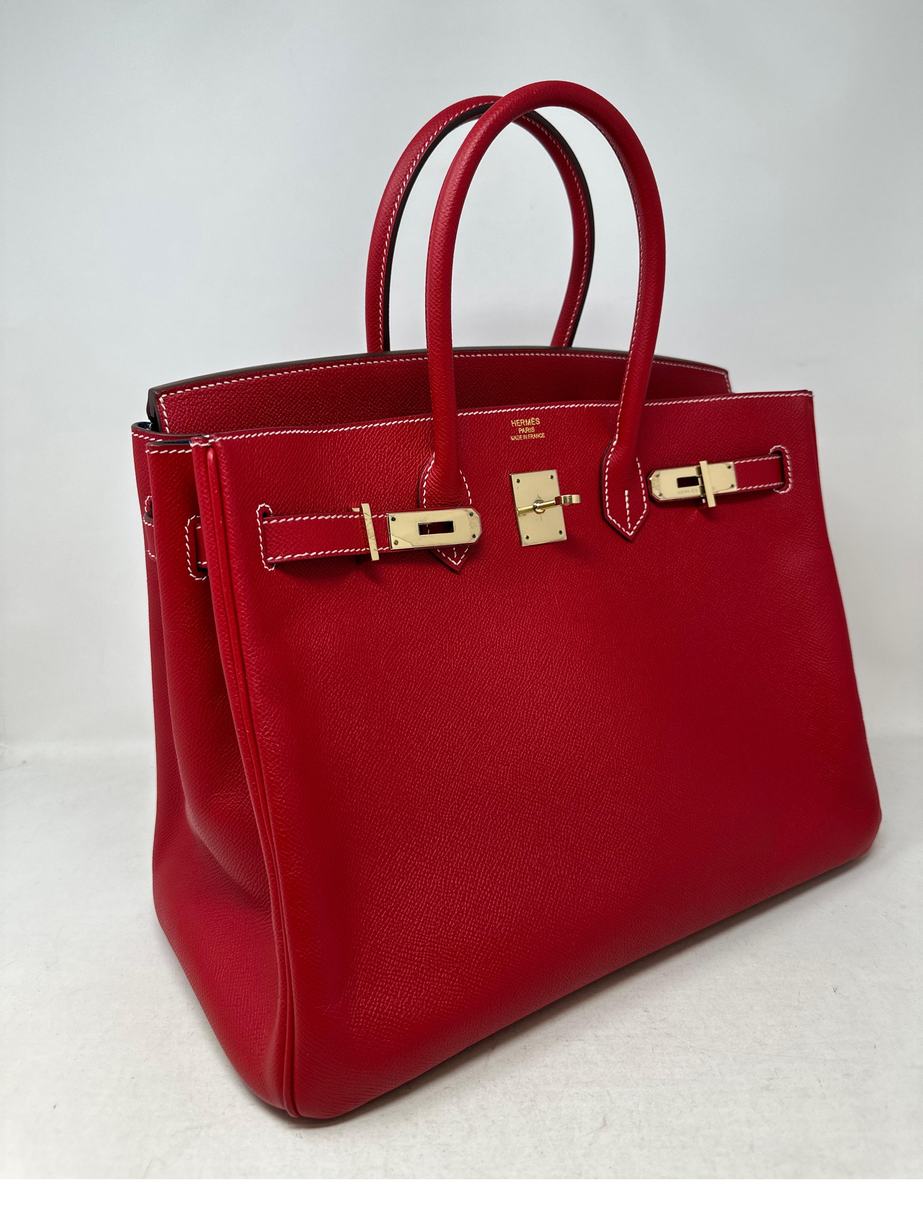 Women's or Men's Hermes Rouge Casaque Candy Birkin 35 Bag
