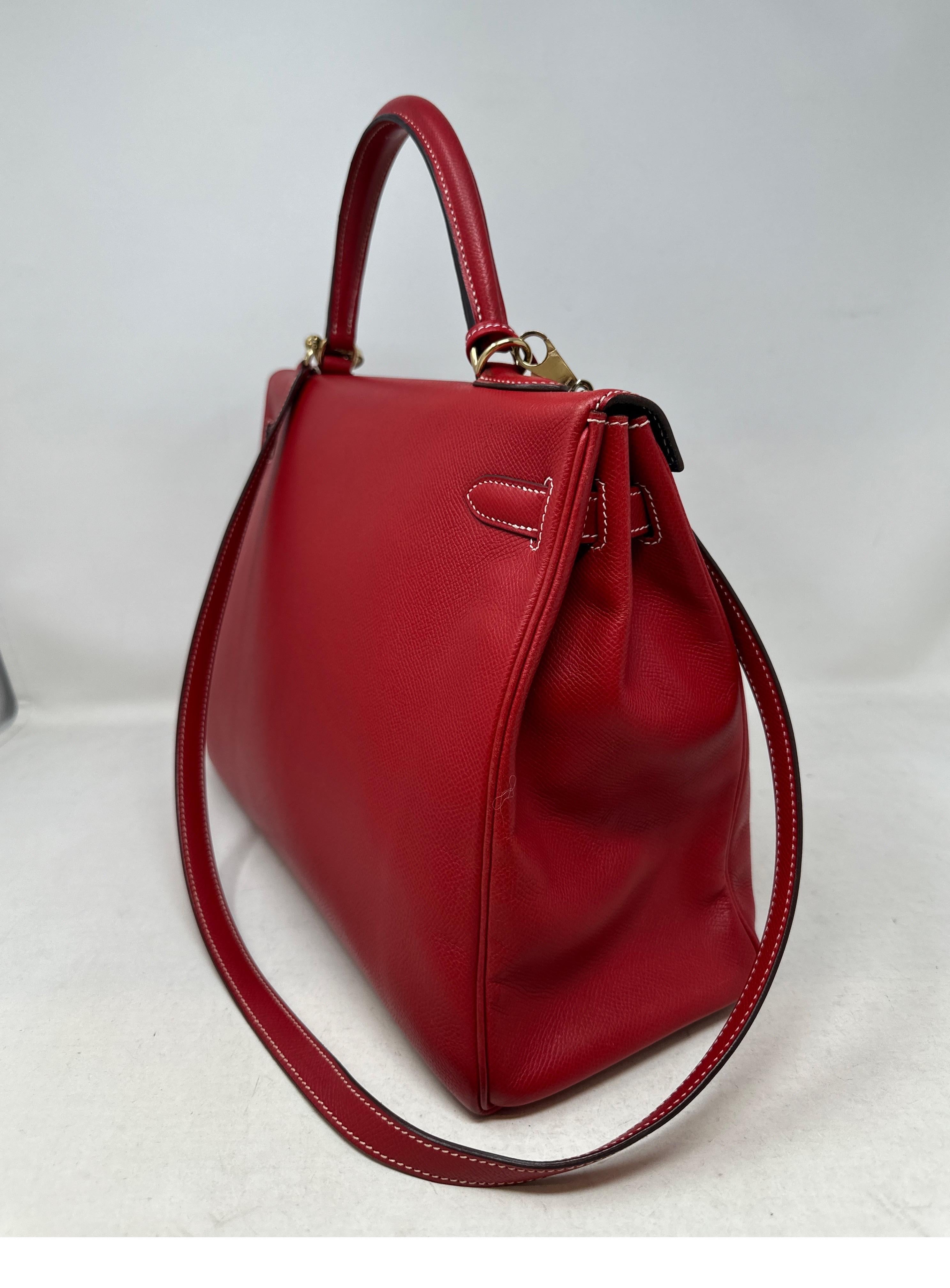 Hermes Rouge Casaque Candy Kelly 35 Bag  For Sale 6