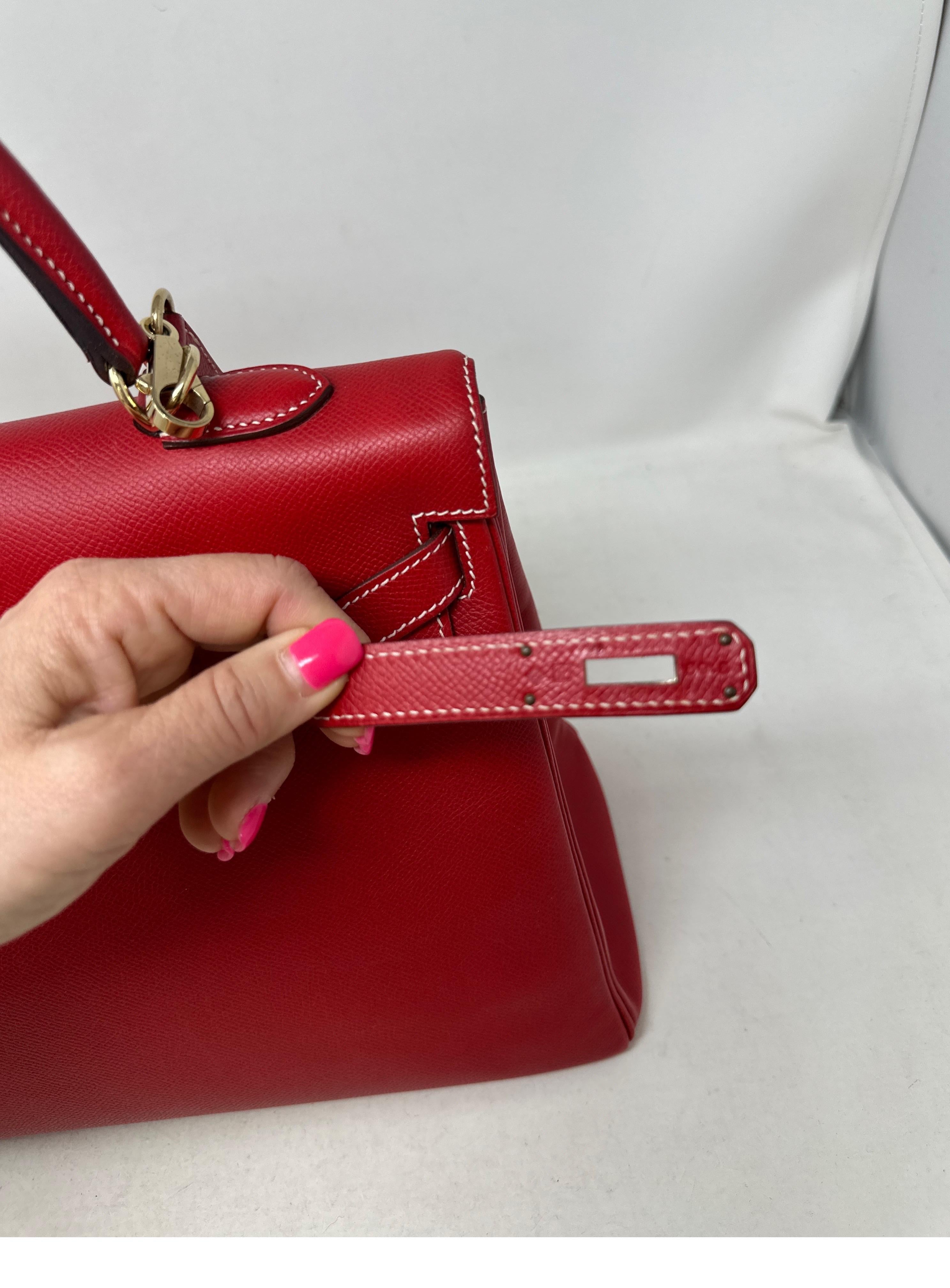 Hermes Rouge Casaque Candy Kelly 35 Bag  For Sale 7