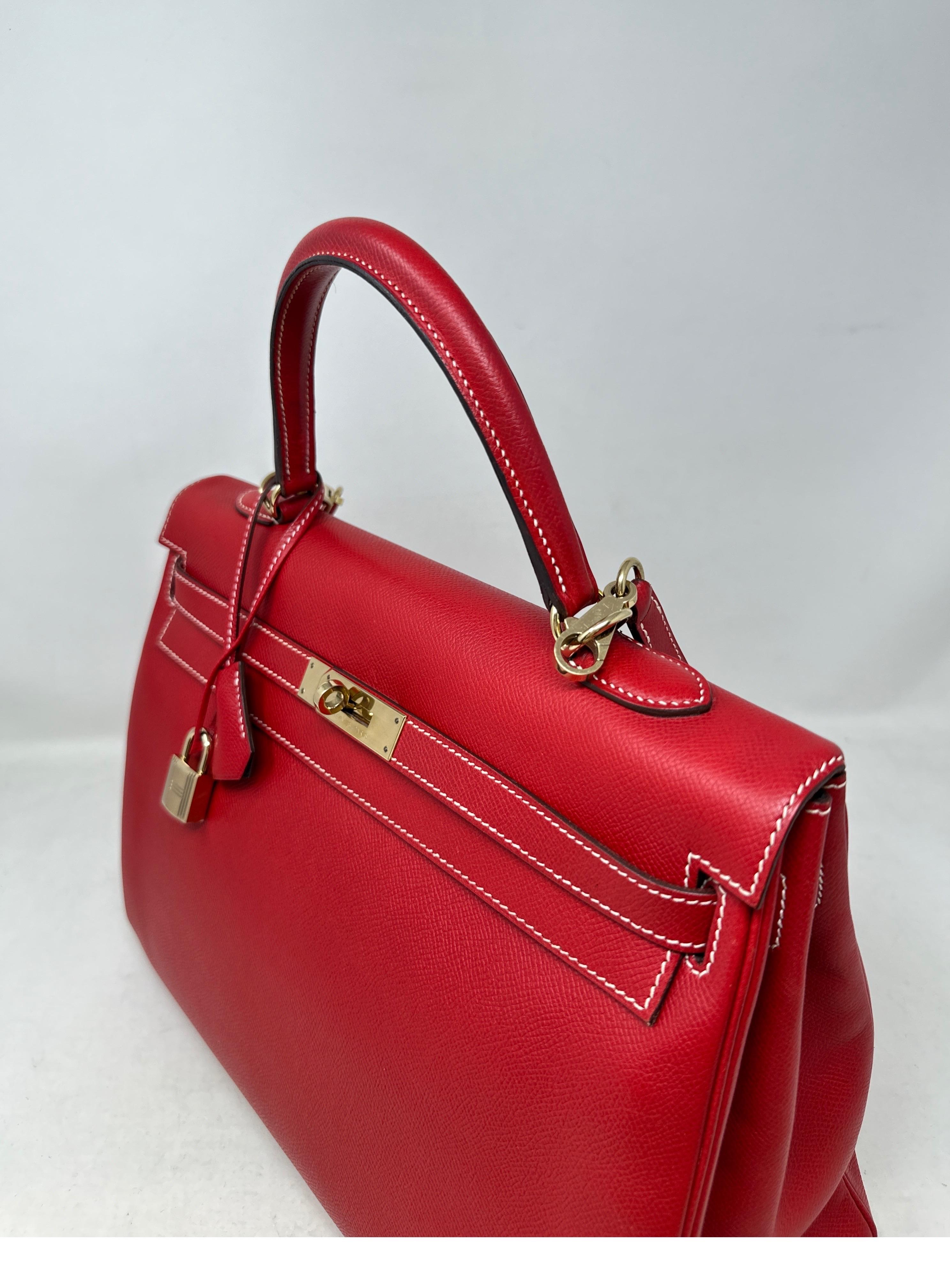Hermes Rouge Casaque Candy Kelly 35 Bag  For Sale 12