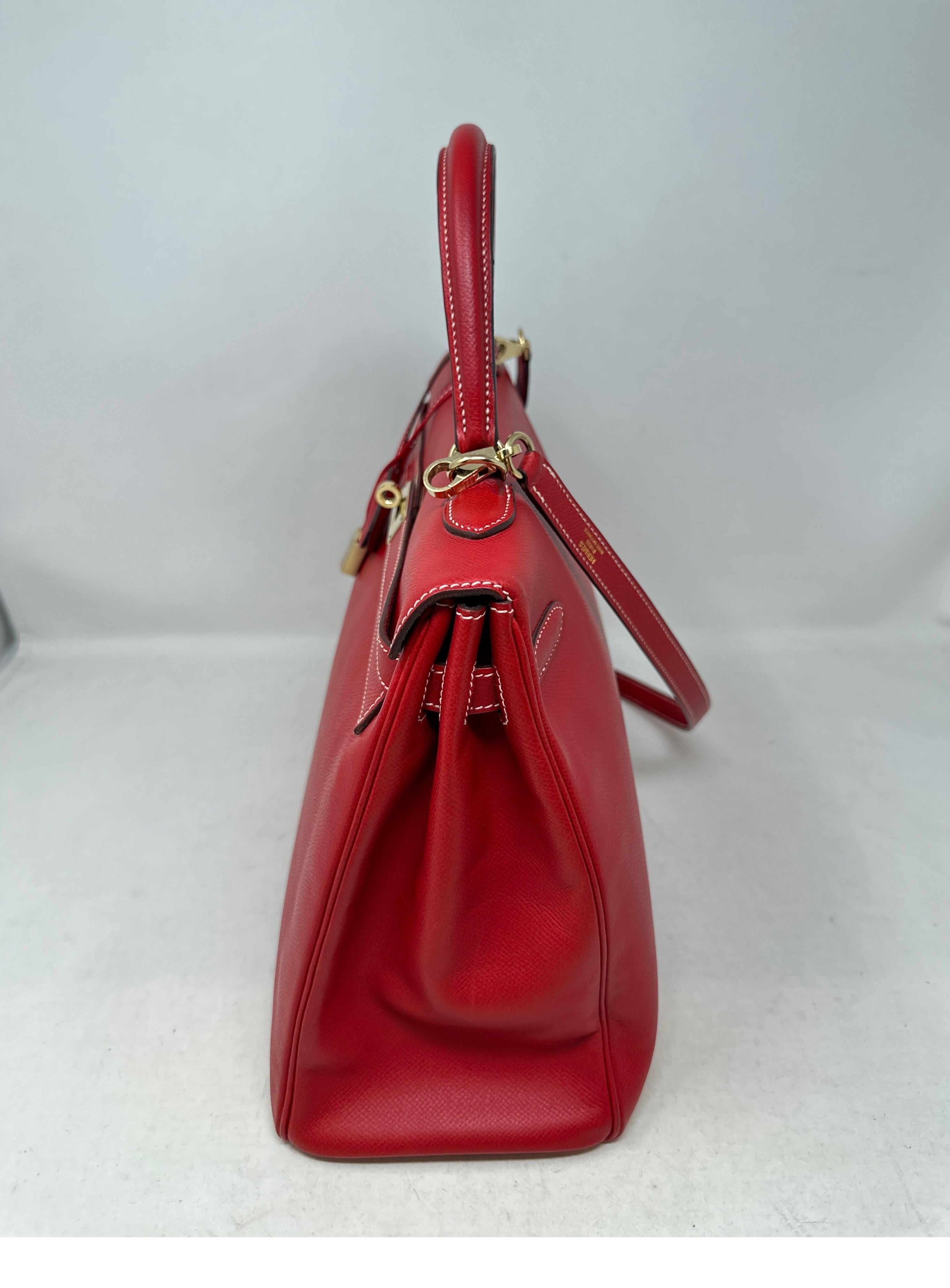 Hermes Rouge Casaque Candy Kelly 35 Bag  en vente 13