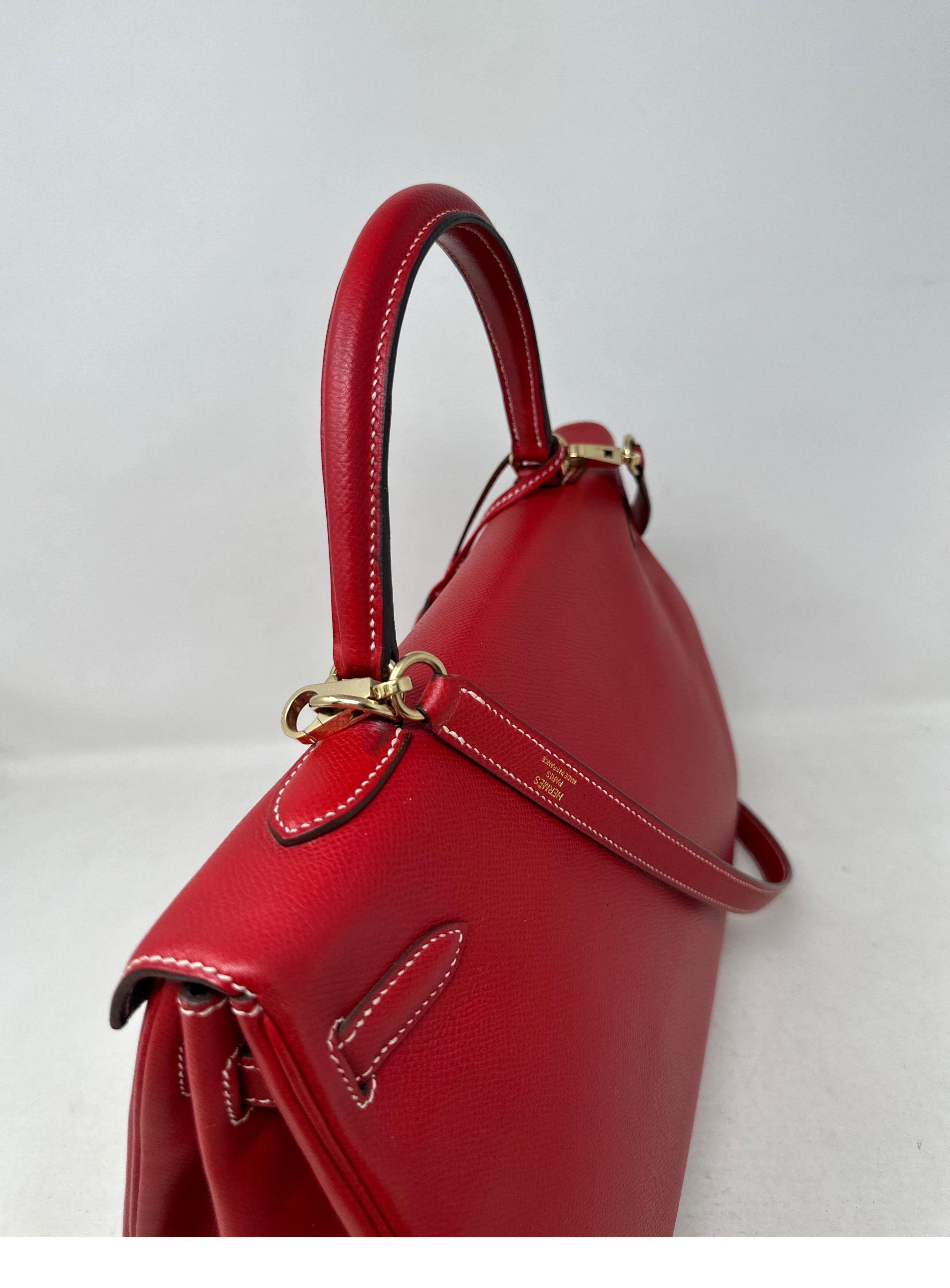 Hermes Rouge Casaque Candy Kelly 35 Bag  en vente 14
