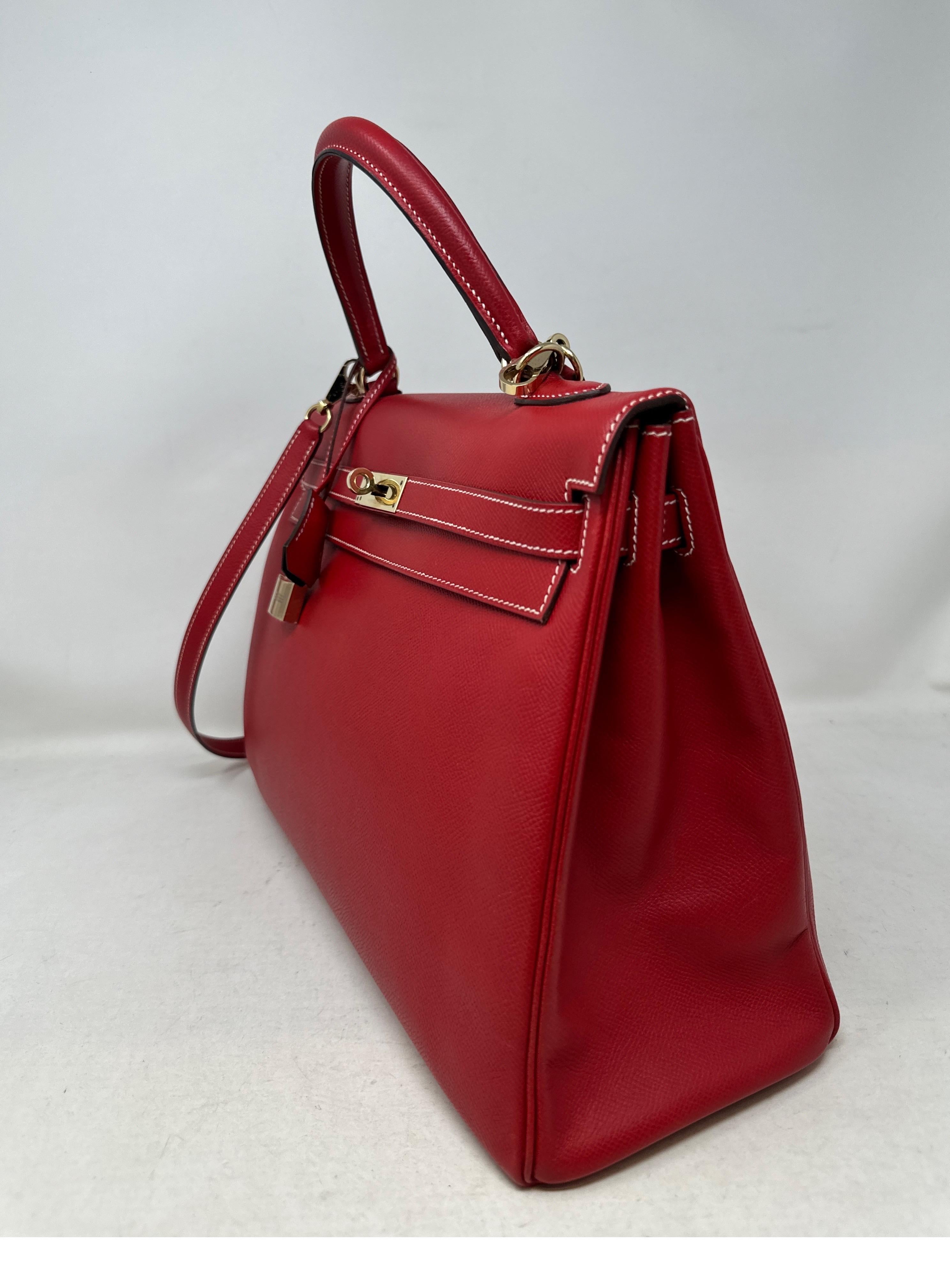 Hermes Rouge Casaque Candy Kelly 35 Bag  For Sale 1