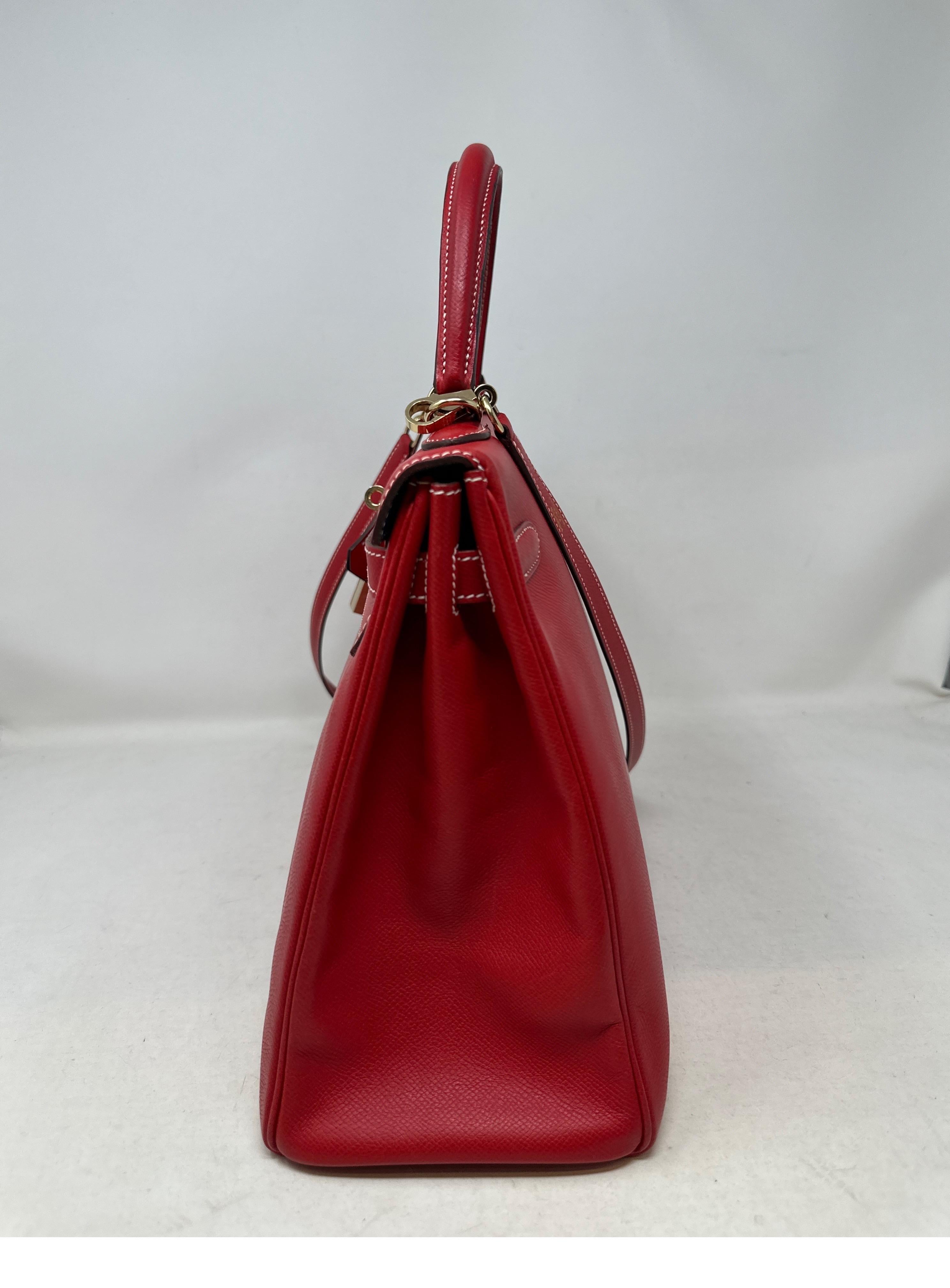 Hermes Rouge Casaque Candy Kelly 35 Bag  For Sale 2