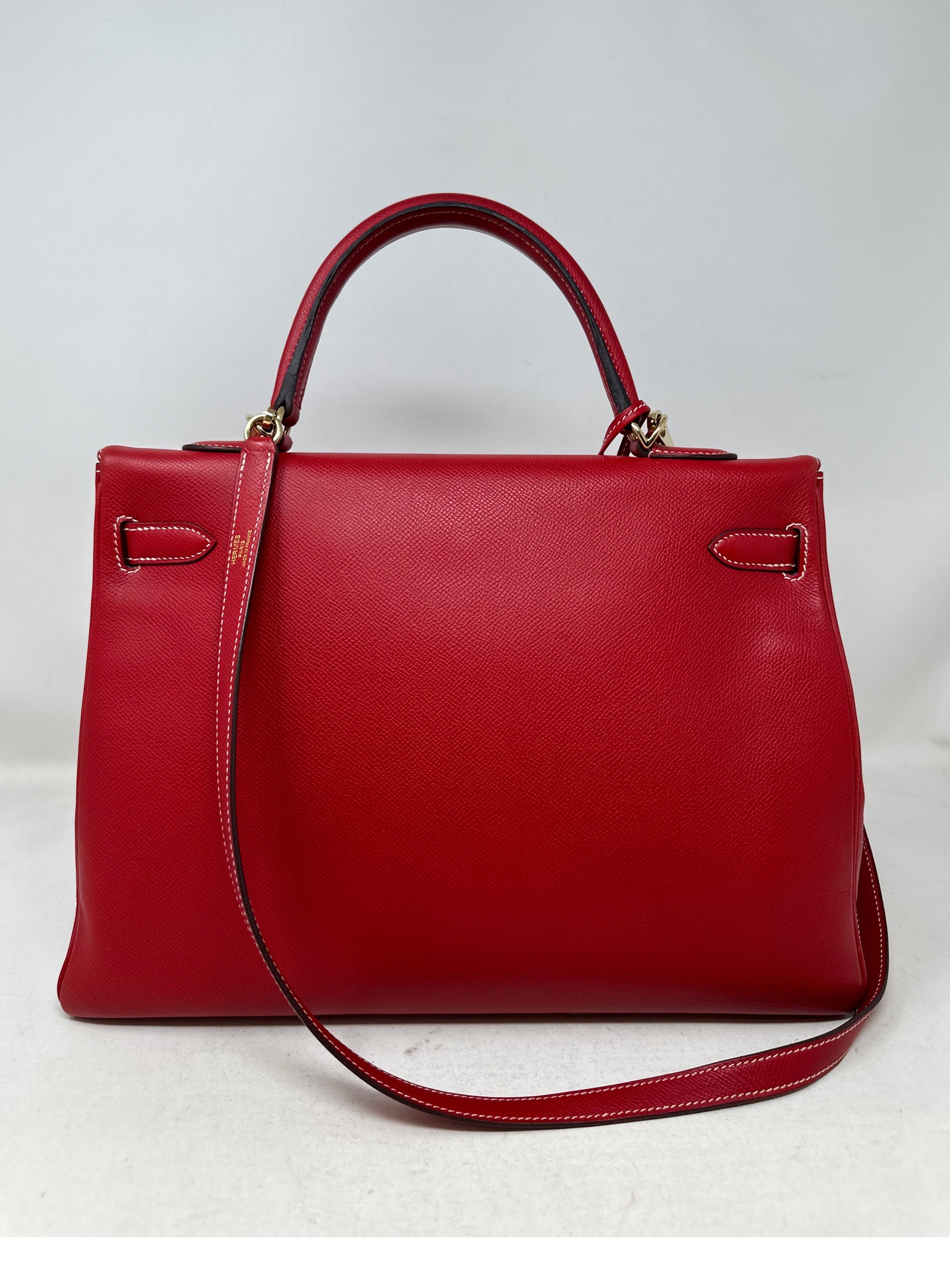 Hermes Rouge Casaque Candy Kelly 35 Bag  For Sale 3