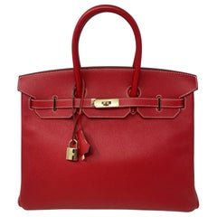 Hermes Rouge Casaque Candy Red Birkin 35 Bag