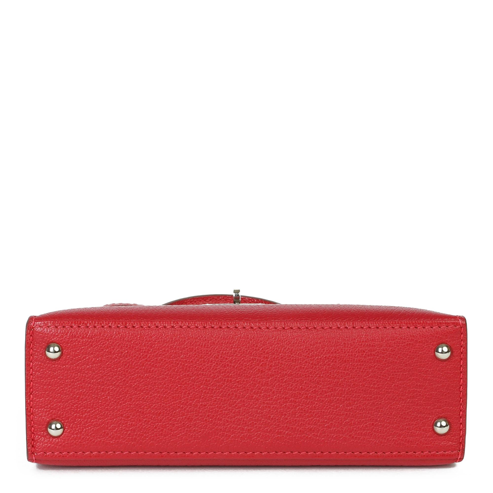 Rosso Hermès Rouge Casaque Chevre Mysore Pelle Ordine speciale HSS Kelly 15cm Sellier