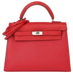 Hermes Kelly 25 HSS Sellier Rouge Casaque Chevre Brushed Gold – JaneFinds