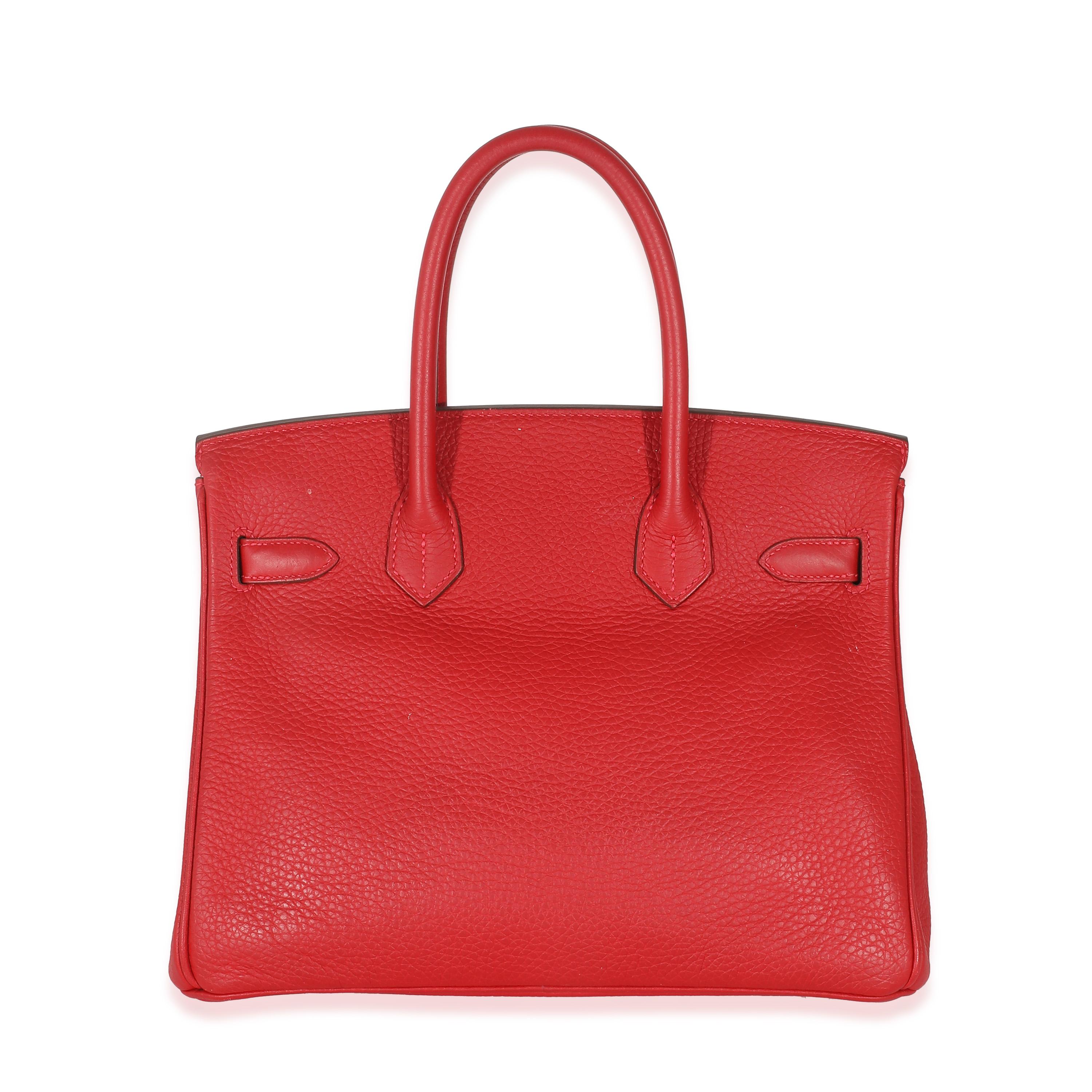 Hermès Rouge Casaque Clemence Birkin 30 PHW For Sale 1
