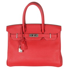 Hermès Rouge Casaque Clemence Birkin 30 PHW