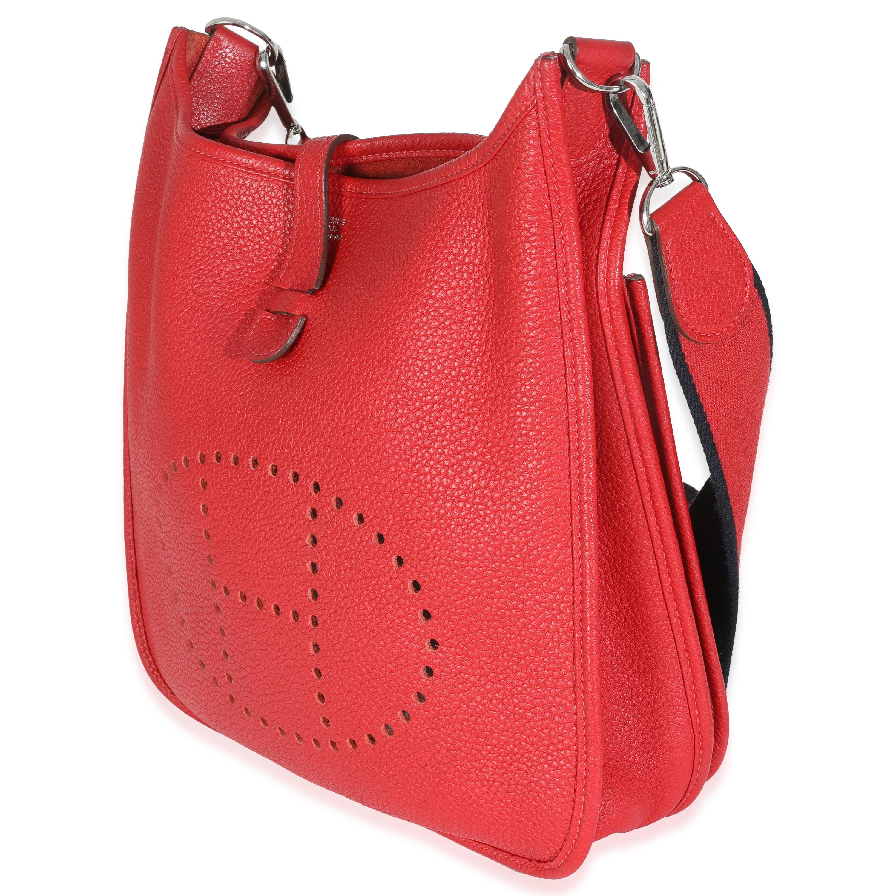 Hermès Rouge Casaque Clemence Evelyne PM PHW Bon état - En vente à New York, NY
