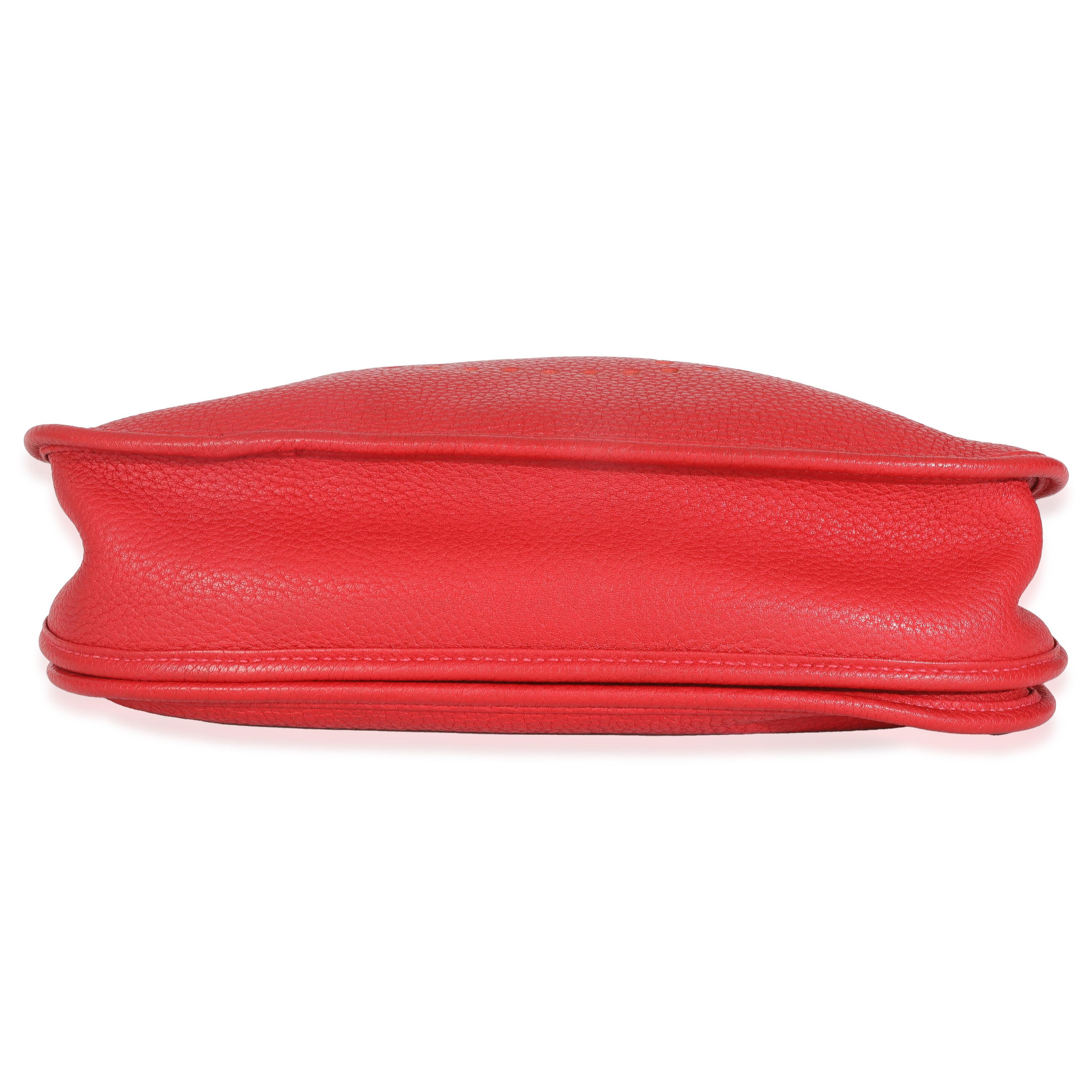 Hermès Rouge Casaque Clemence Evelyne PM PHW en vente 1