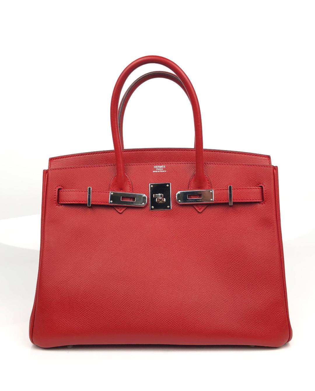 Red Hermès Rouge Casaque Epsom 30 cm Birkin Bag
