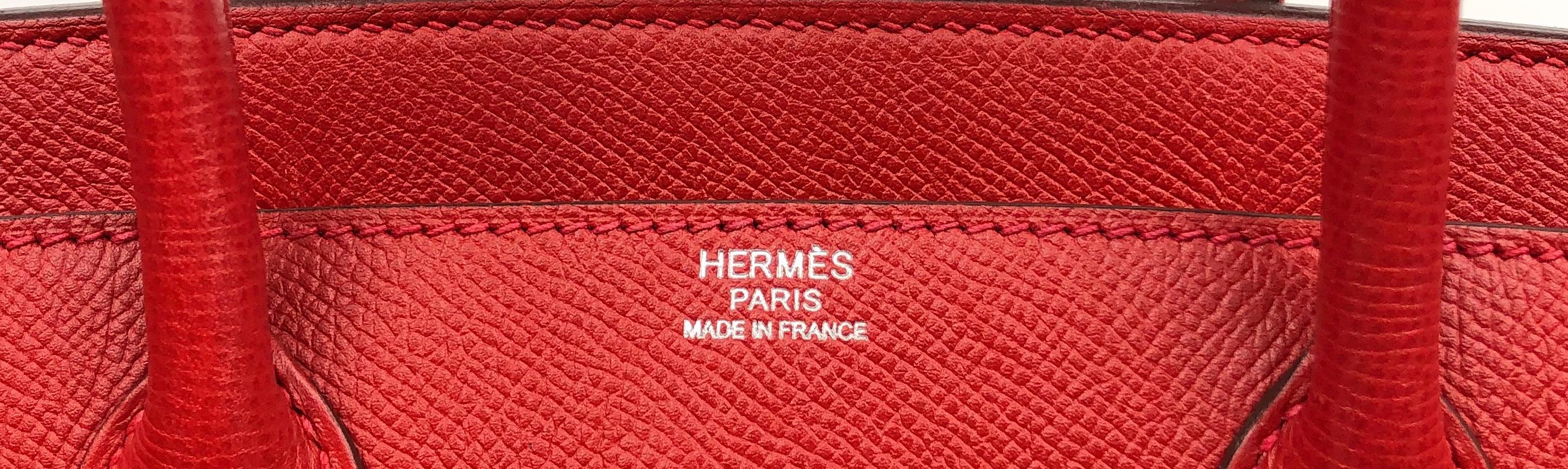 Hermès Rouge Casaque Epsom 30 cm Birkin Bag In Excellent Condition In Palm Beach, FL