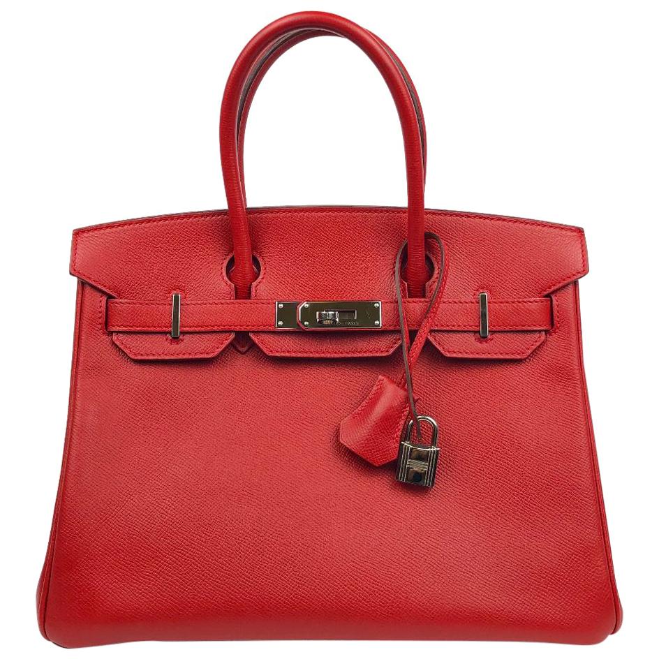 Hermès Rouge Casaque Epsom 30 cm Birkin Bag