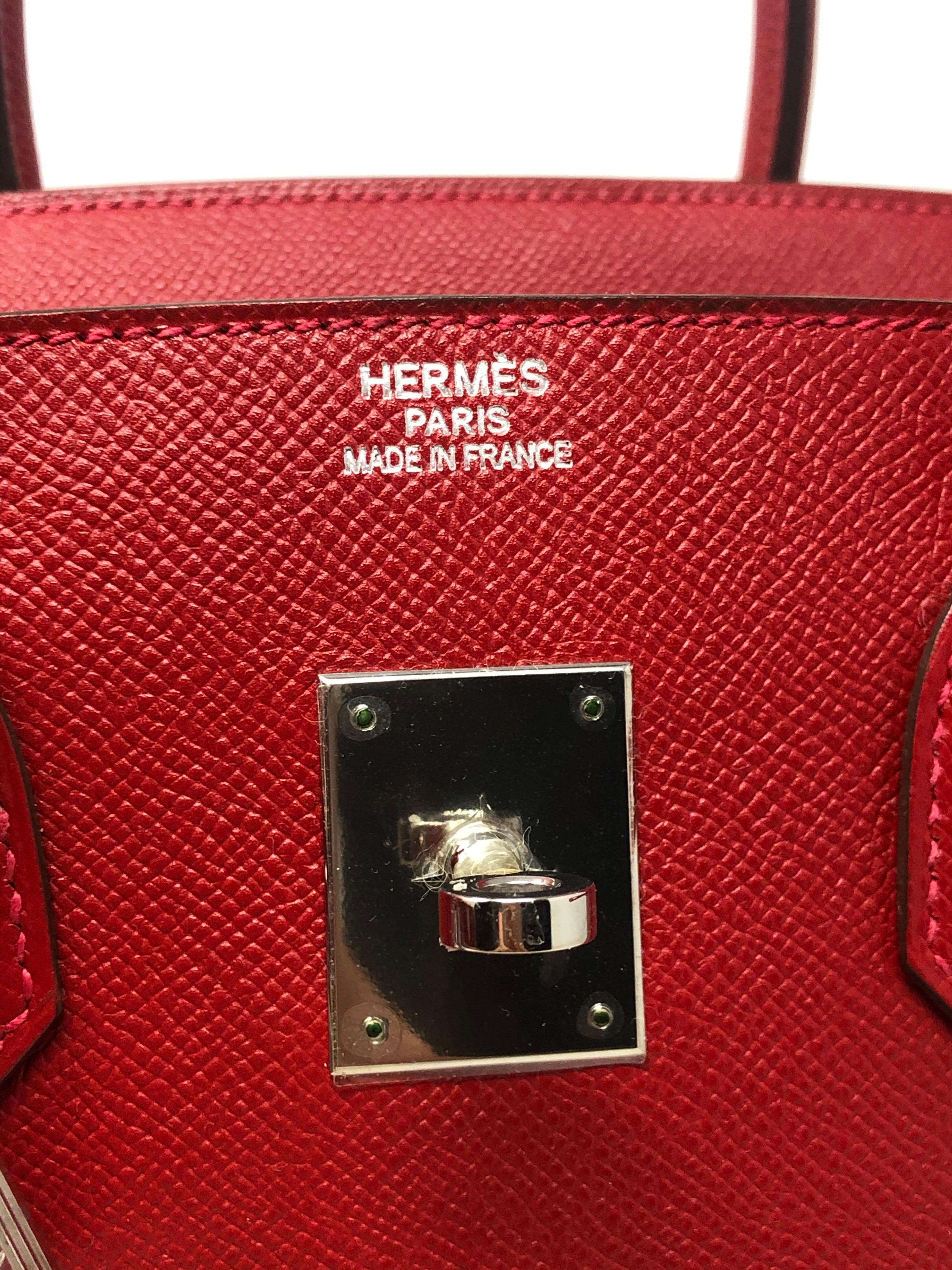 Hermes Rouge Casaque Epsom Birkin 35 Bag 6