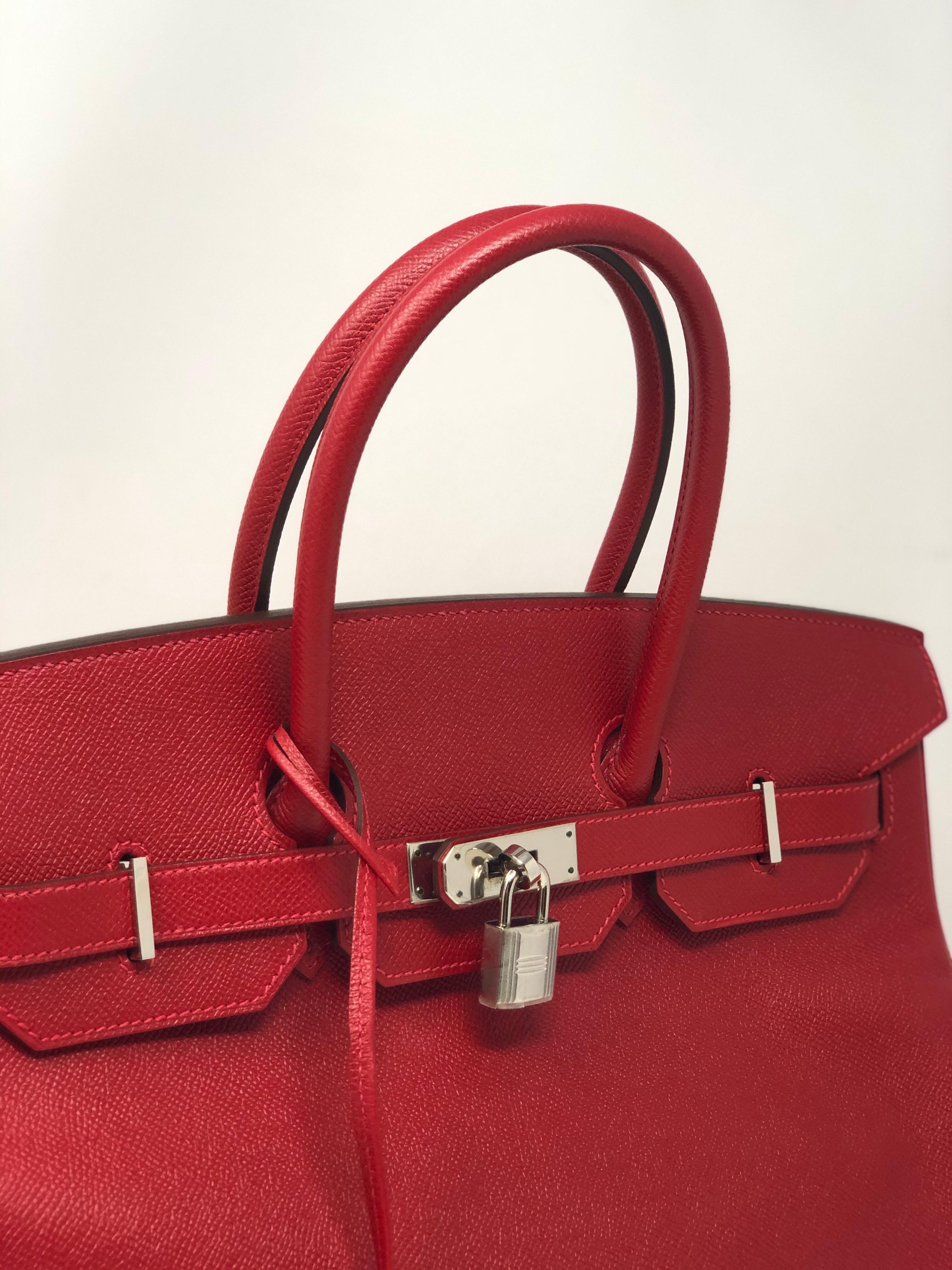 Red Hermes Rouge Casaque Epsom Birkin 35 Bag