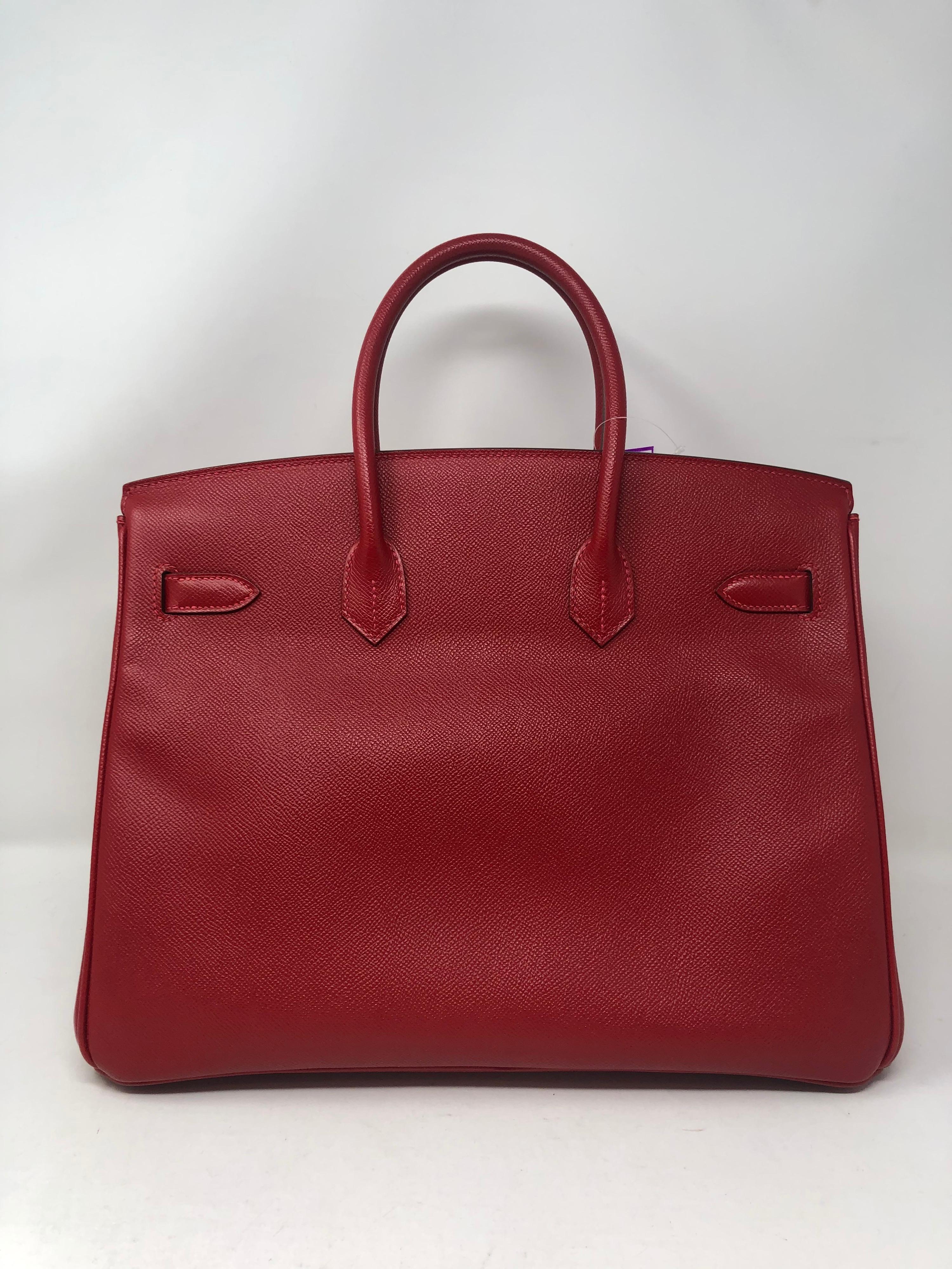 Hermes Rouge Casaque Epsom Birkin 35 Bag 1