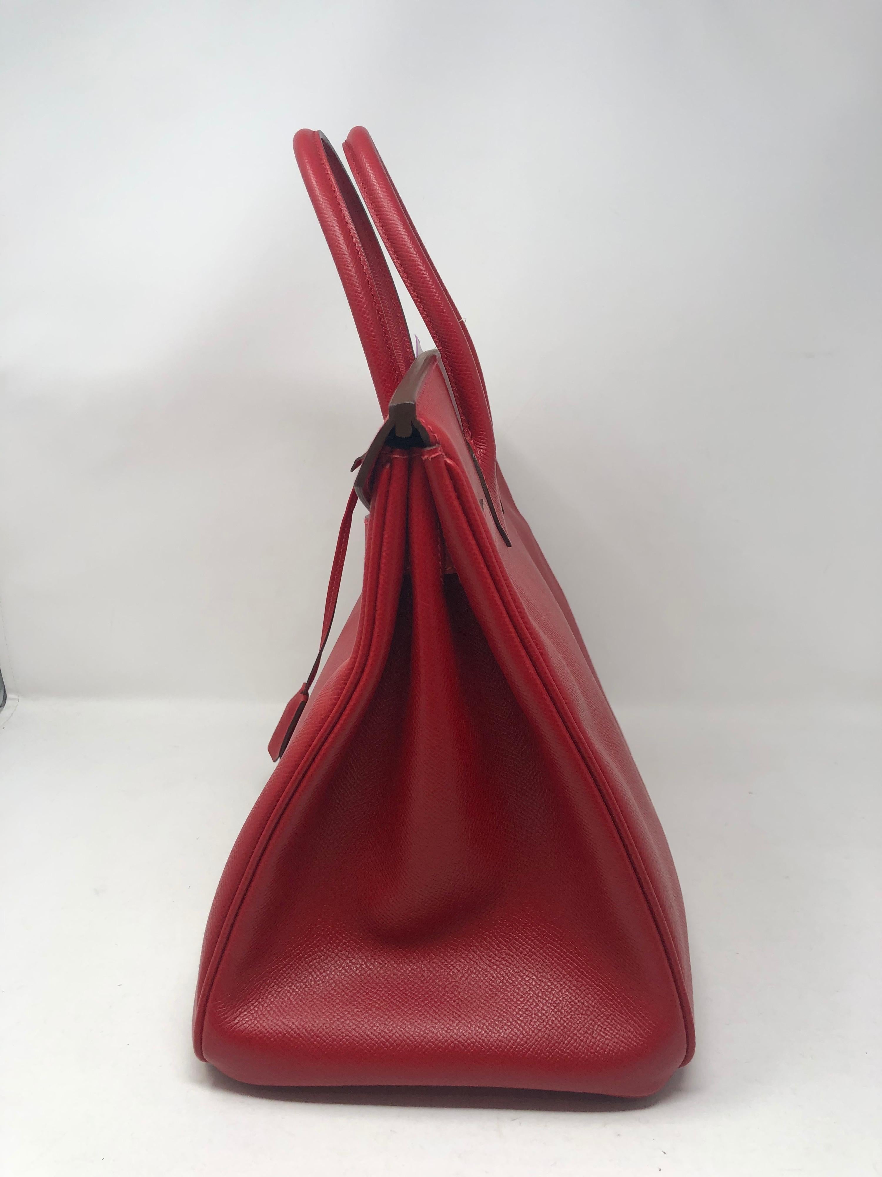 Hermes Rouge Casaque Epsom Birkin 35 Bag 2