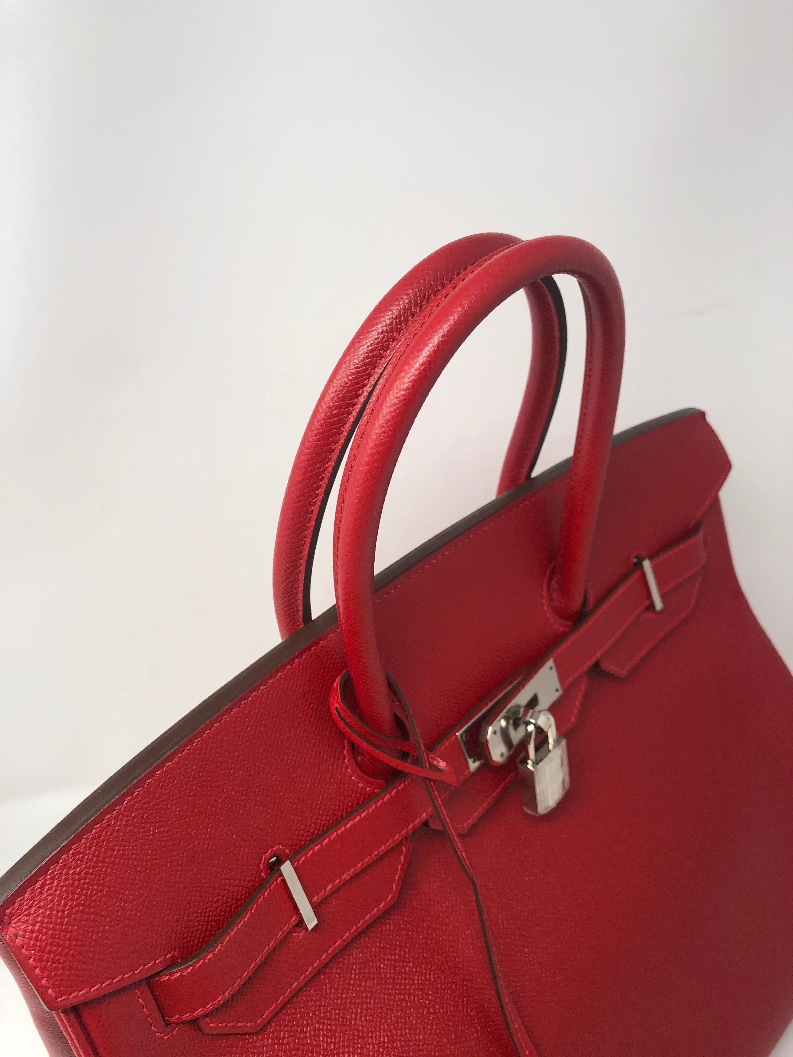 Hermes Rouge Casaque Epsom Birkin 35 Bag 4