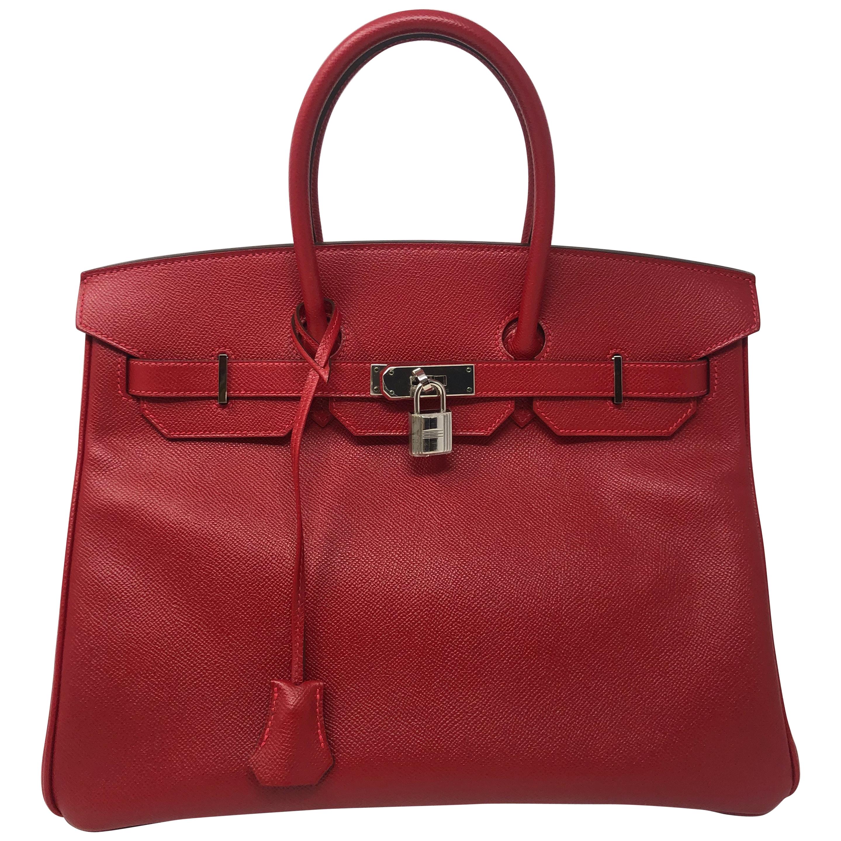 Hermes Rouge Casaque Epsom Birkin 35 Bag