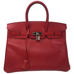 Hermes Rouge Casaque Epsom Birkin 35 Bag