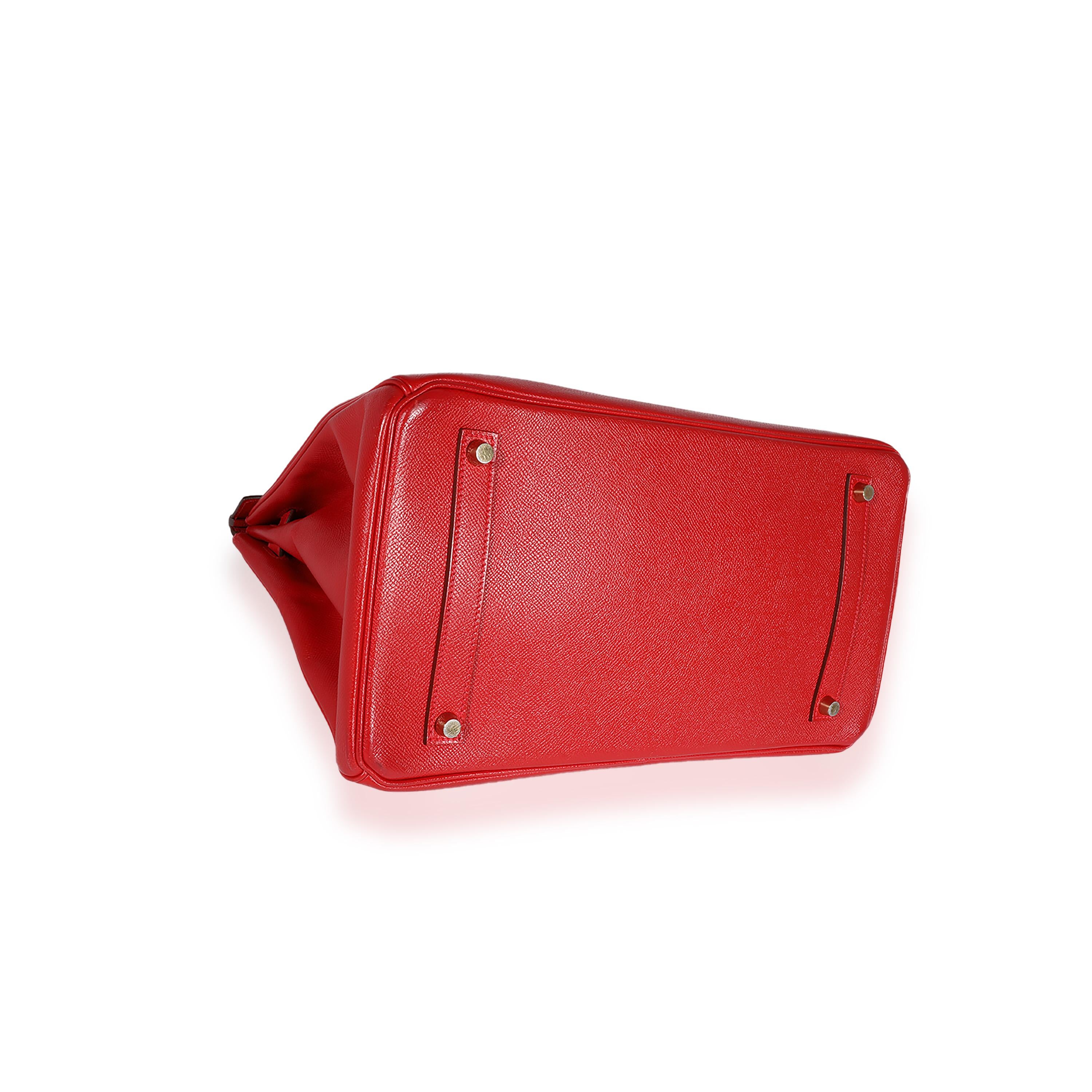 Red Hermès Rouge Casaque Epsom Birkin 35 GHW For Sale
