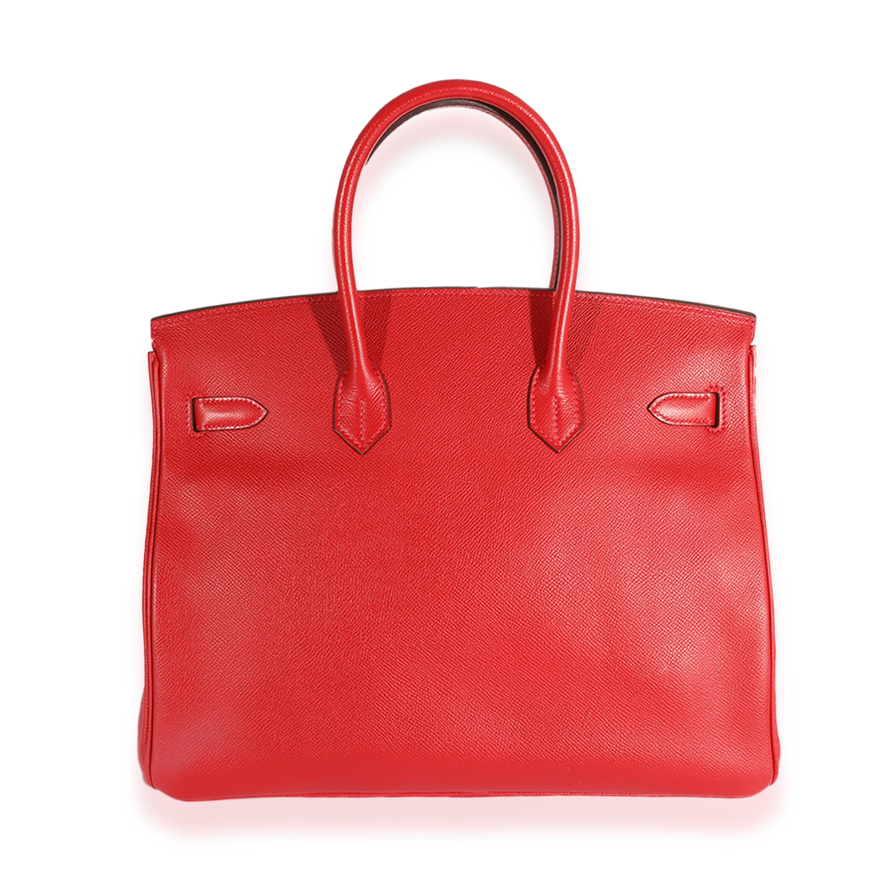Hermès Rouge Casaque Epsom Birkin 35 GHW Excellent état à New York, NY
