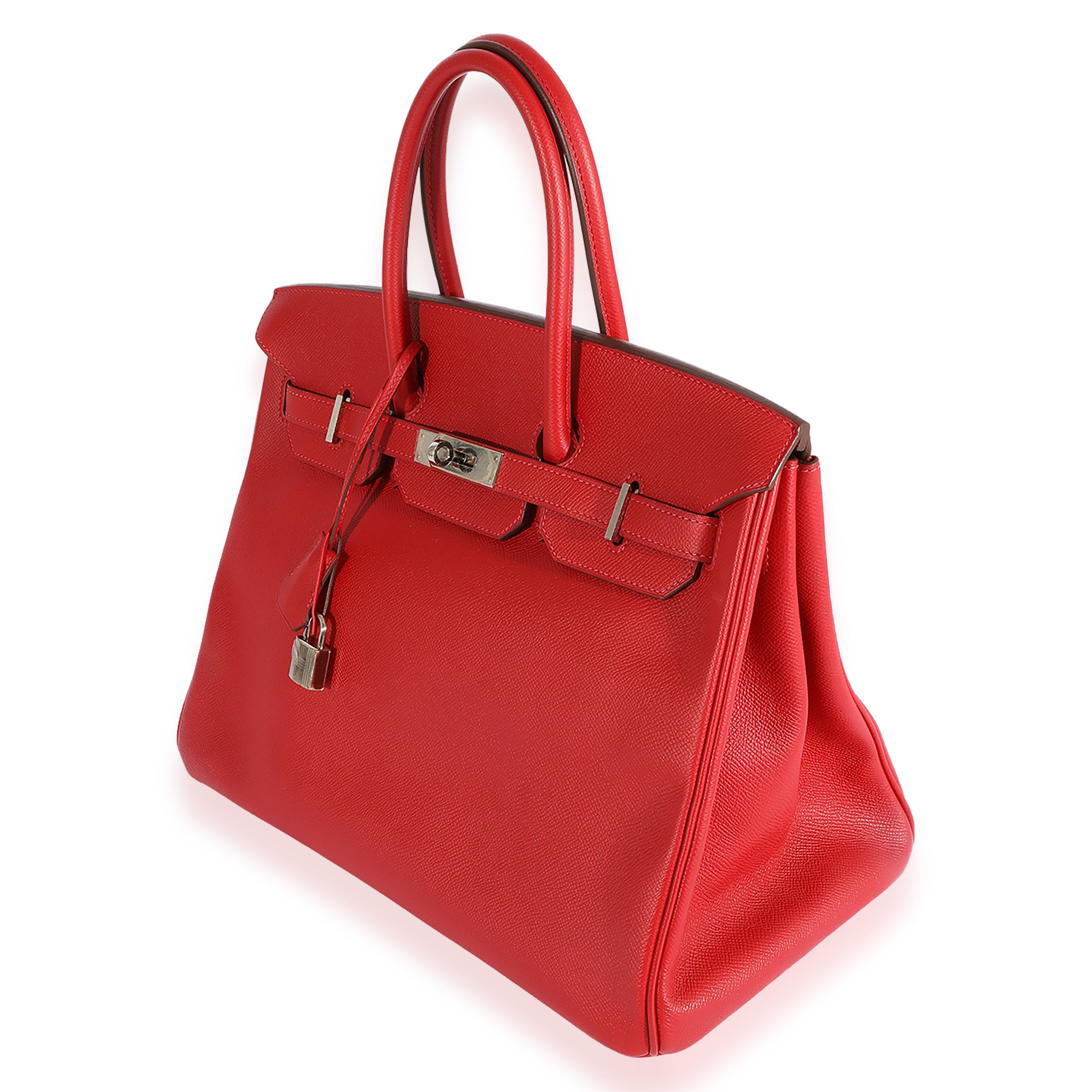 Hermès Rouge Casaque Epsom Birkin 35 PHW In Excellent Condition In New York, NY