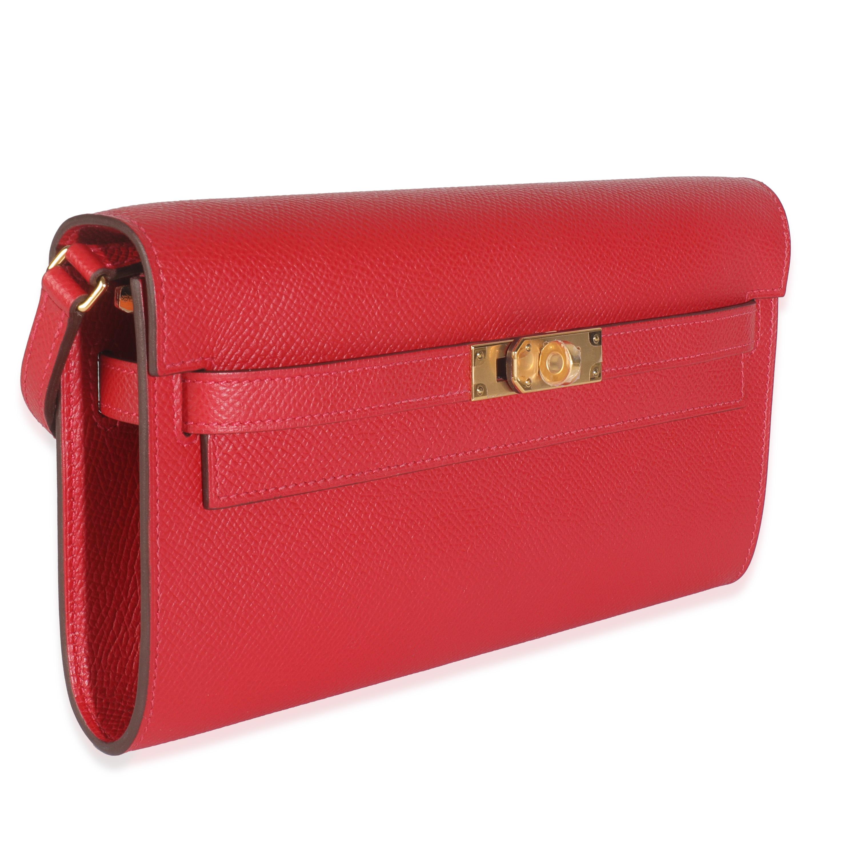 Hermès Rouge Casaque Epsom Kelly To Go GHW Rojo en venta