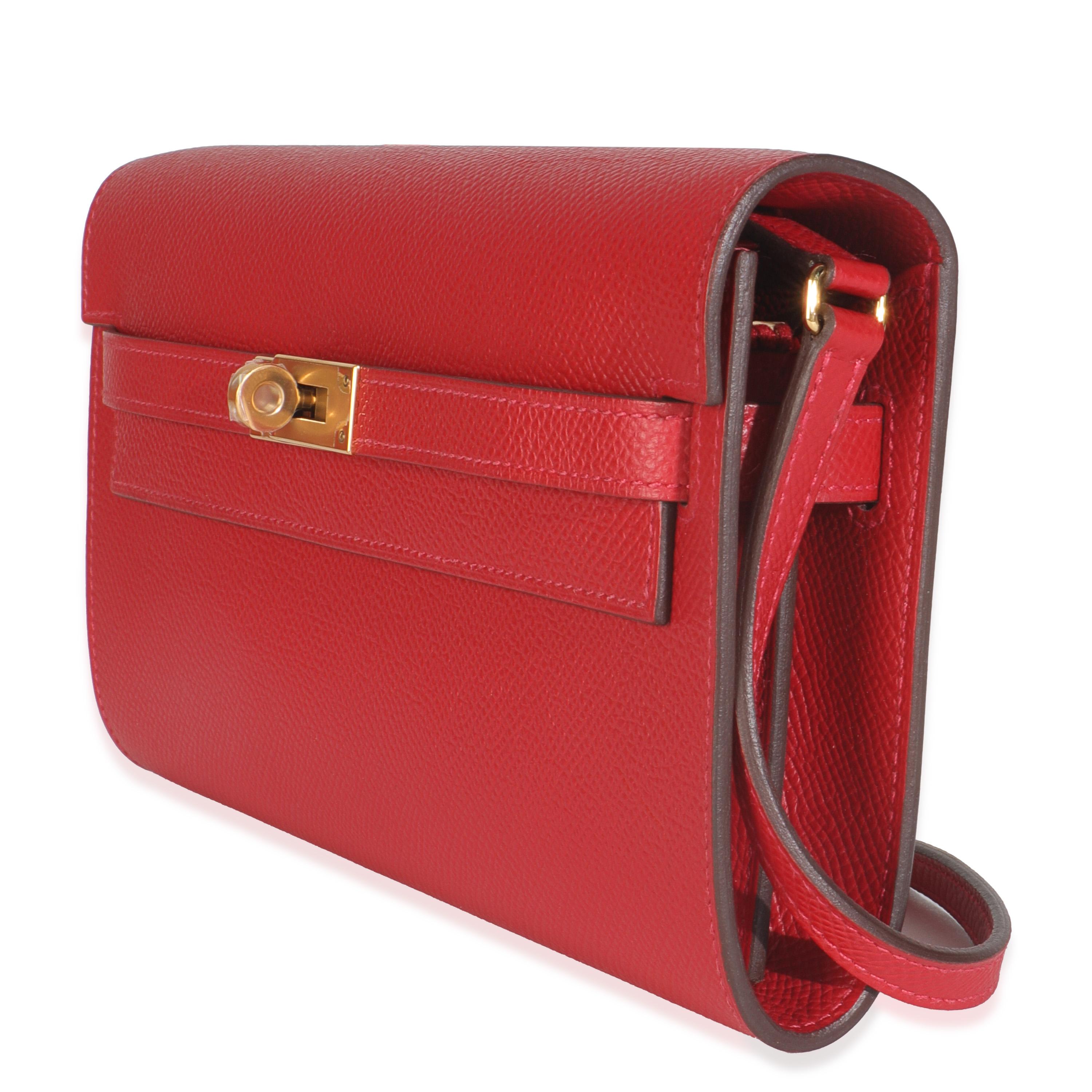 Hermès Rouge Casaque Epsom Kelly To Go GHW en Nuevo estado para la venta en New York, NY