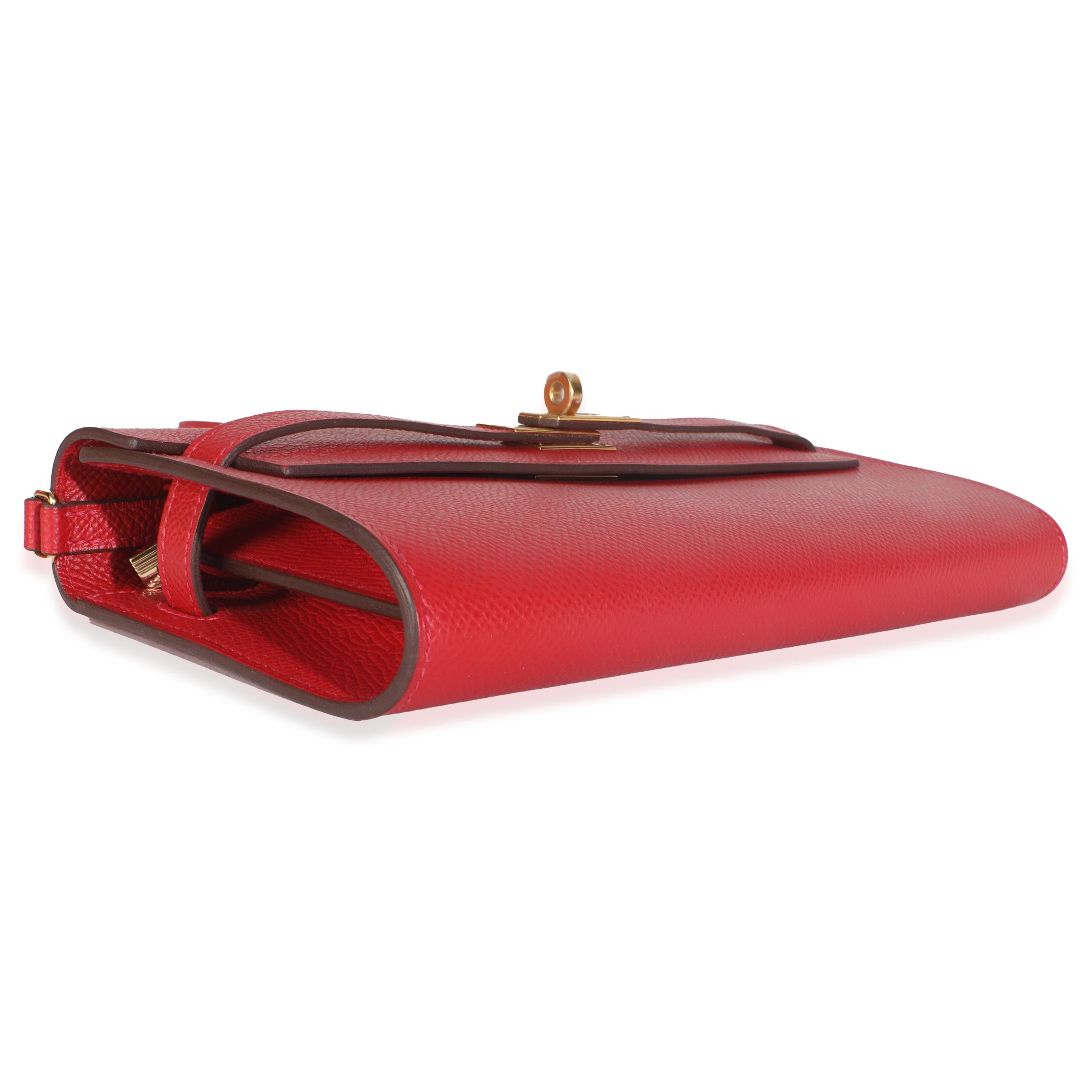 Hermès Rouge Casaque Epsom Kelly To Go GHW en venta 1