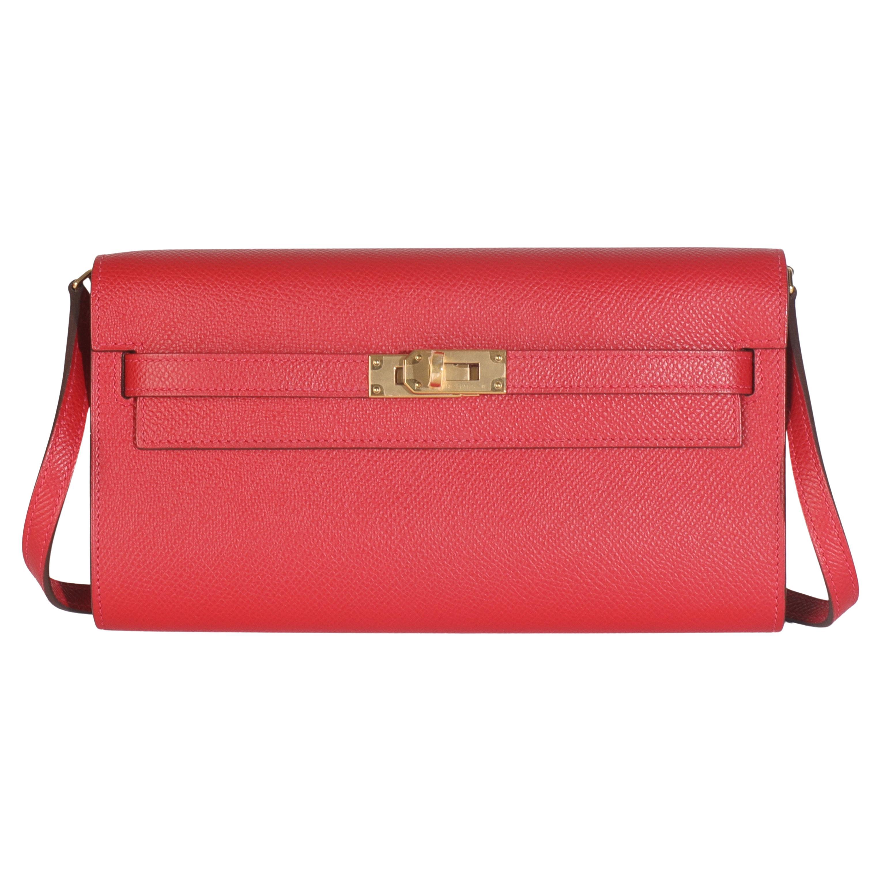 Hermès Rouge Casaque Epsom Kelly To Go GHW en venta