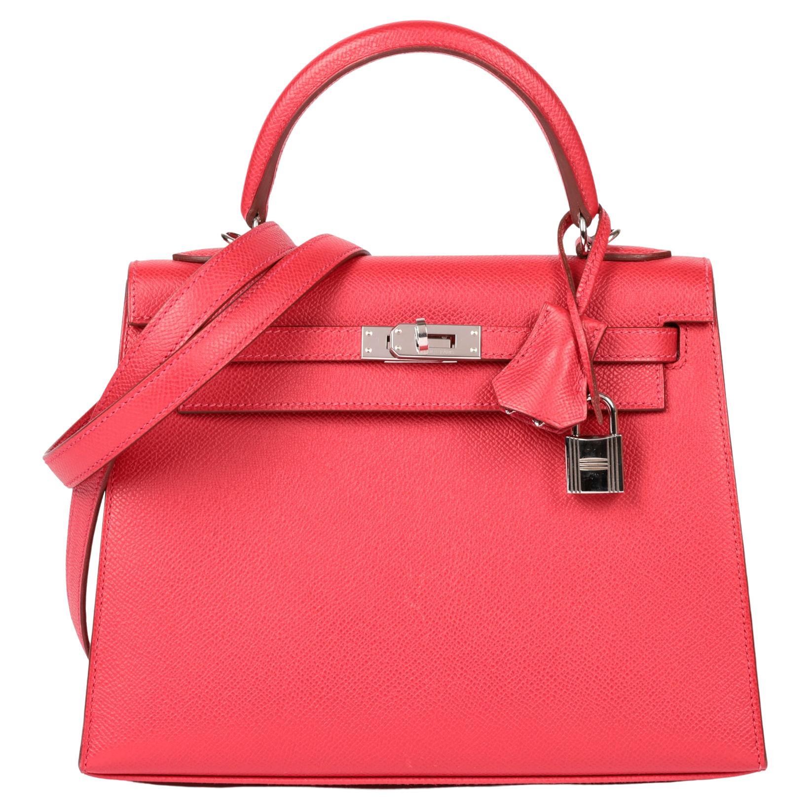 HERMÈS Rouge Casaque Epsom Leather Kelly 25cm Sellier