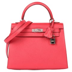 Used HERMÈS Rouge Casaque Epsom Leather Kelly 25cm Sellier