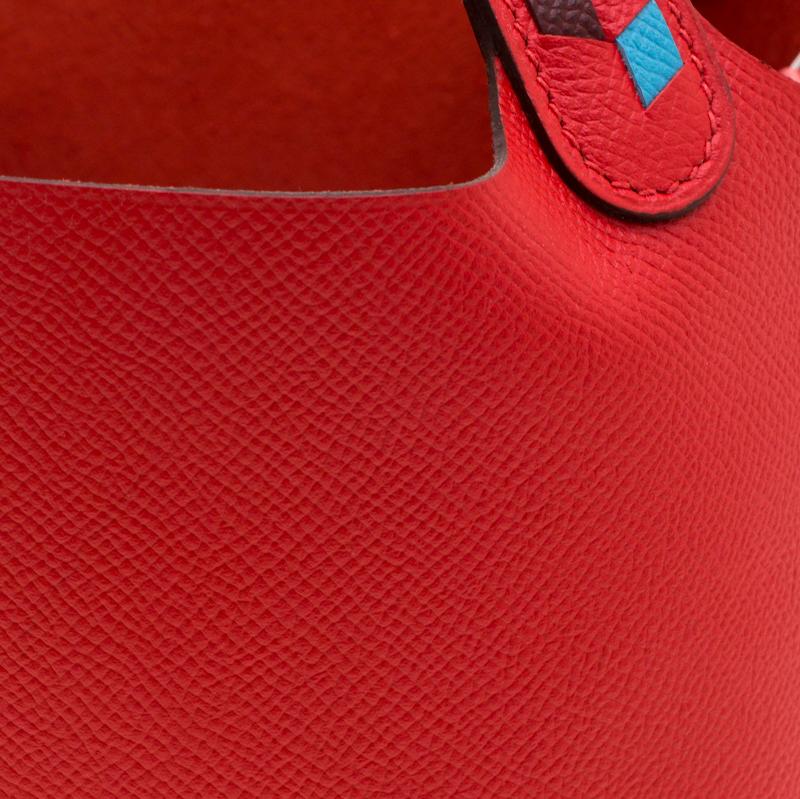 Hermes Rouge Casaque Epsom Leather Picotin Lock PM Bag 6