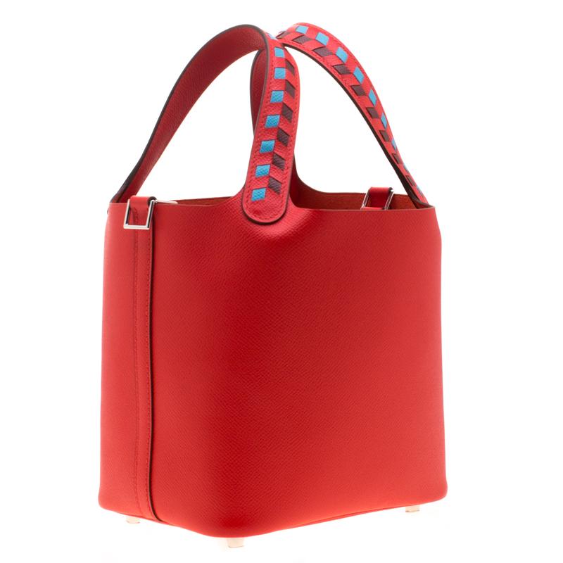 Hermes Rouge Casaque Epsom Leather Picotin Lock PM Bag In New Condition In Dubai, Al Qouz 2
