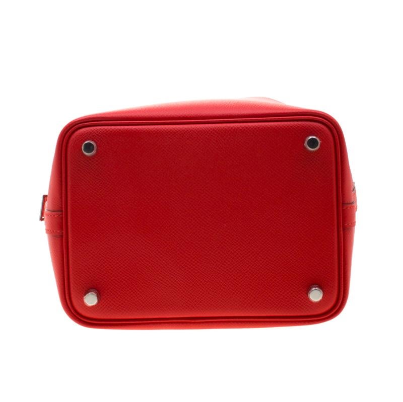 Women's Hermes Rouge Casaque Epsom Leather Picotin Lock PM Bag