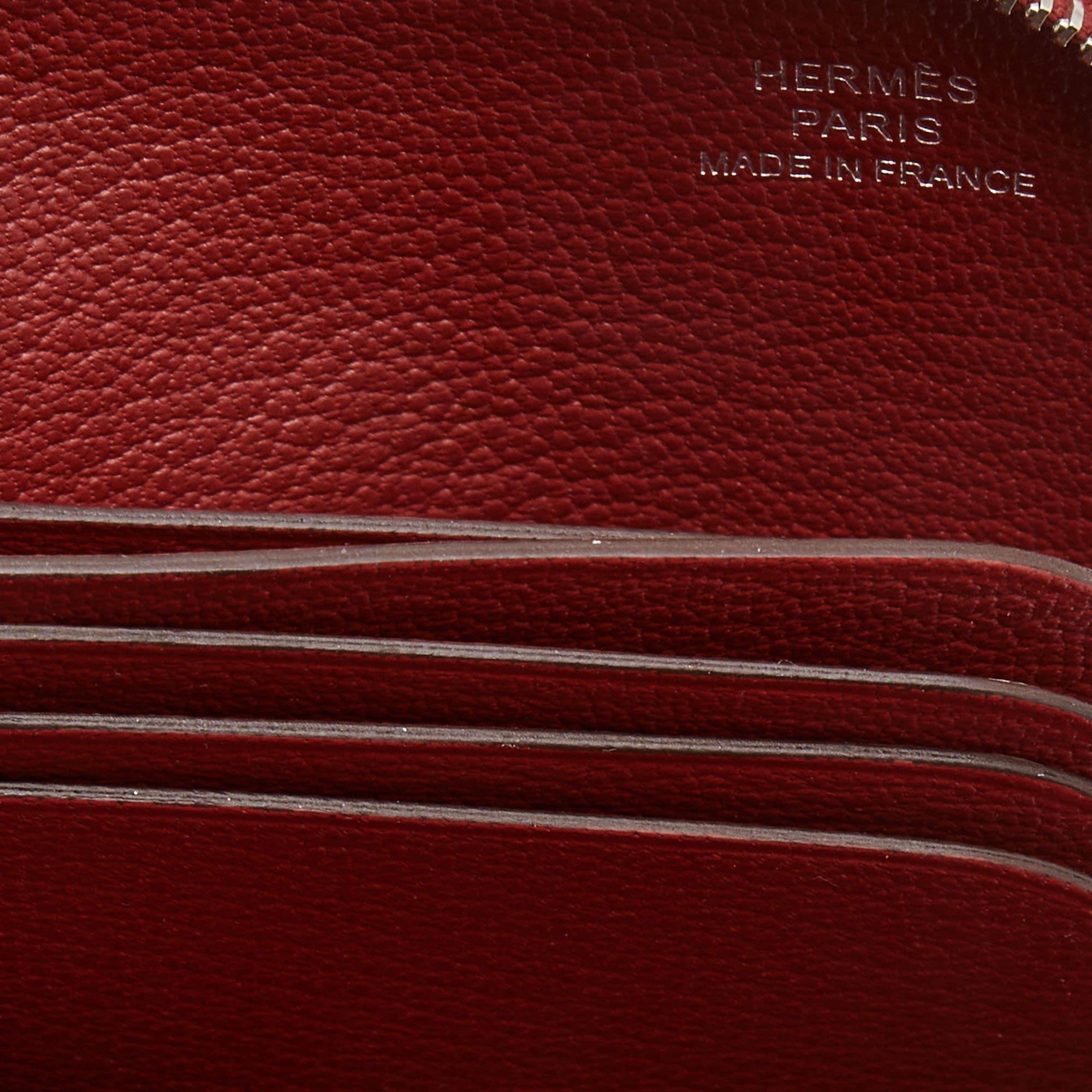 Hermes Rouge Casaque Epsom Leather Remix Duo Wallet 1