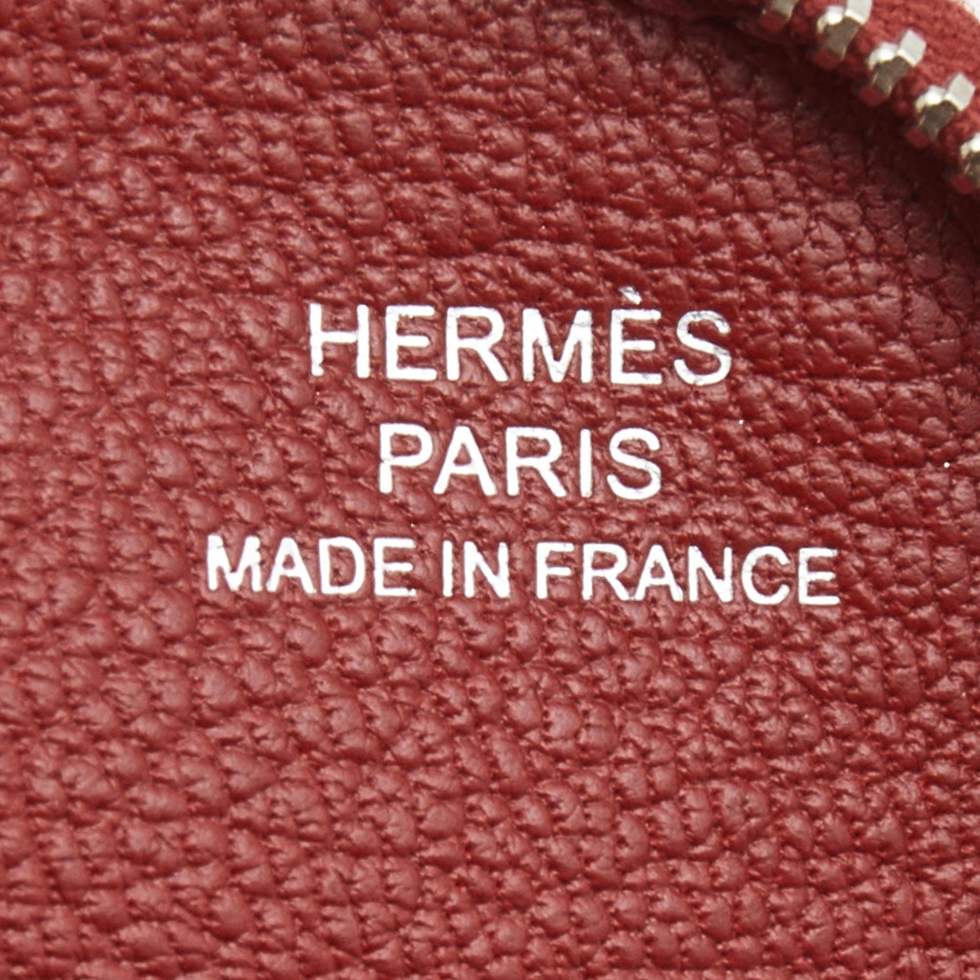 Hermes Rouge Casaque Epsom Leather Remix Duo Wallet 5